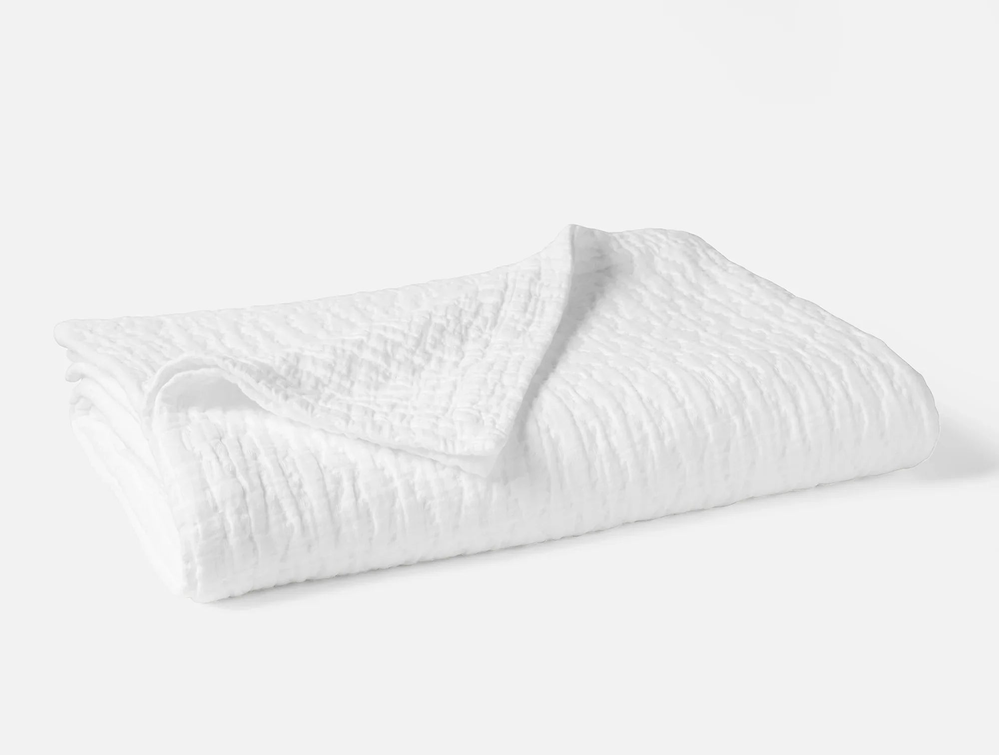 Pescadero Matelasse Organic Cotton Blanket - Soft, Breathable & Eco-Friendly Throw for Bed, Couch & Outdoor Use