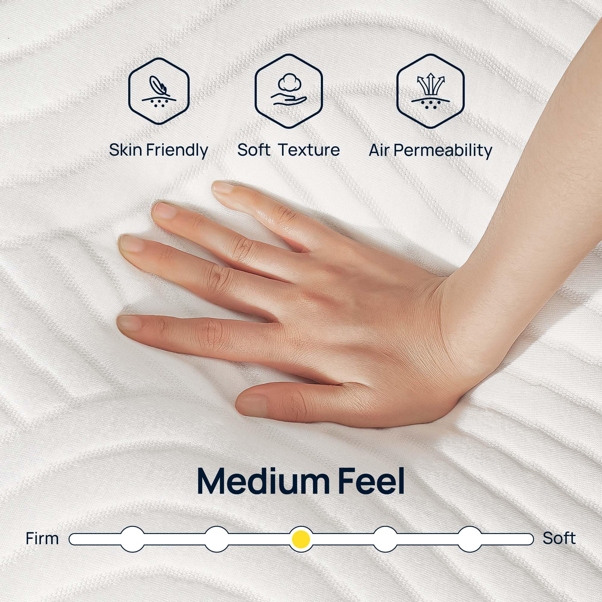 Rolanstar 10 Inch Full Size Gel Memory Foam Mattress - Fiberglass-Free, Medium Firm, CertiPUR-US Certified for Pressure Relief & Back Support - Perfect for Kids' Rooms, Guest Beds & Small Apartments (White)