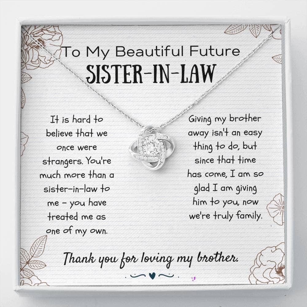 Love Knot Necklace for Sister-in-Law - Personalized Jewelry Gift for Future Sister-in-Law, Bonus Sister, Bride & Wedding - Perfect for Anniversaries, Birthdays & Special Occasions
