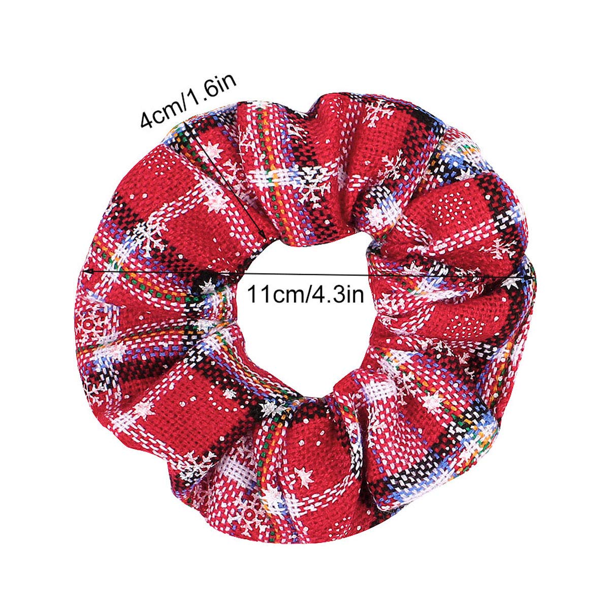 5Pcs Christmas Scrunchies Hair Bands - Women's Festive Hair Ties, Elastic Ponytail Holders, Soft Hair Accessories for Holiday Parties & Gifts