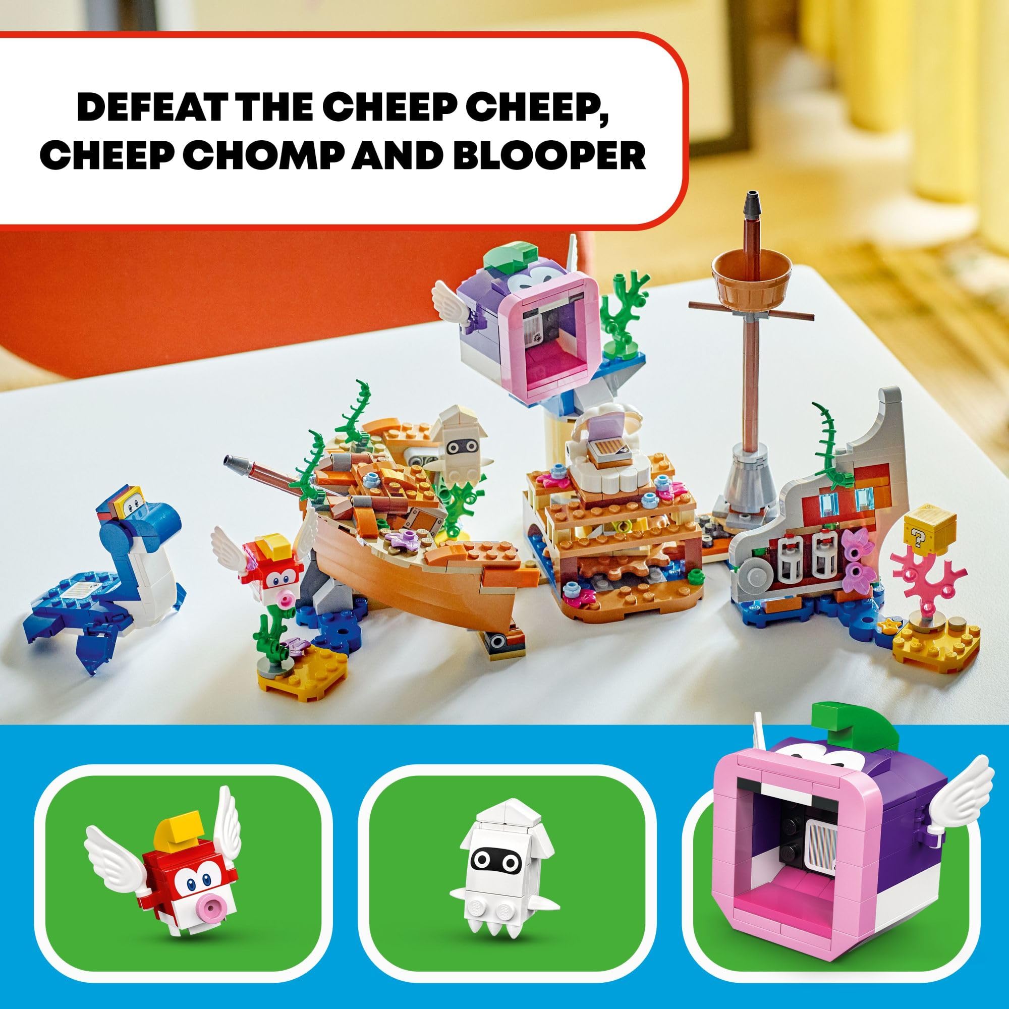 LEGO Super Mario 71432 Dorrie's Sunken Shipwreck Adventure Expansion Set with Cheep Cheep, Cheep Chomp & Blooper Figures - Interactive Building Toy for Kids, Collectible Gift for Boys, Girls & Gamers - Perfect for Creative Play & Mario-Themed Adventures