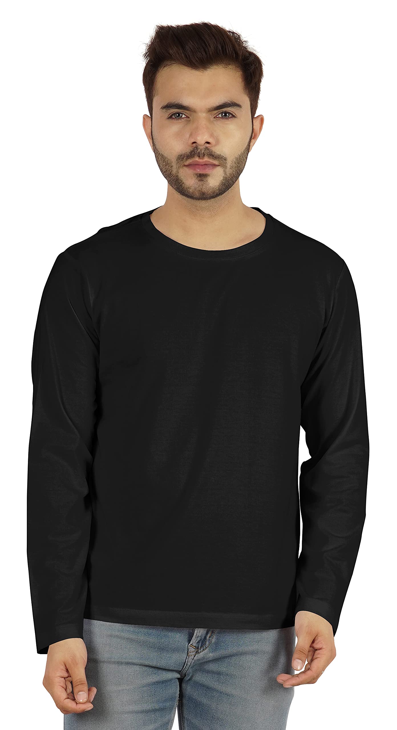 Inkmeso Men's Long Sleeve Cotton T-Shirt - Soft Lightweight Basic Solid Color Casual Shirt for Everyday Wear, Work & Outdoor Activities
