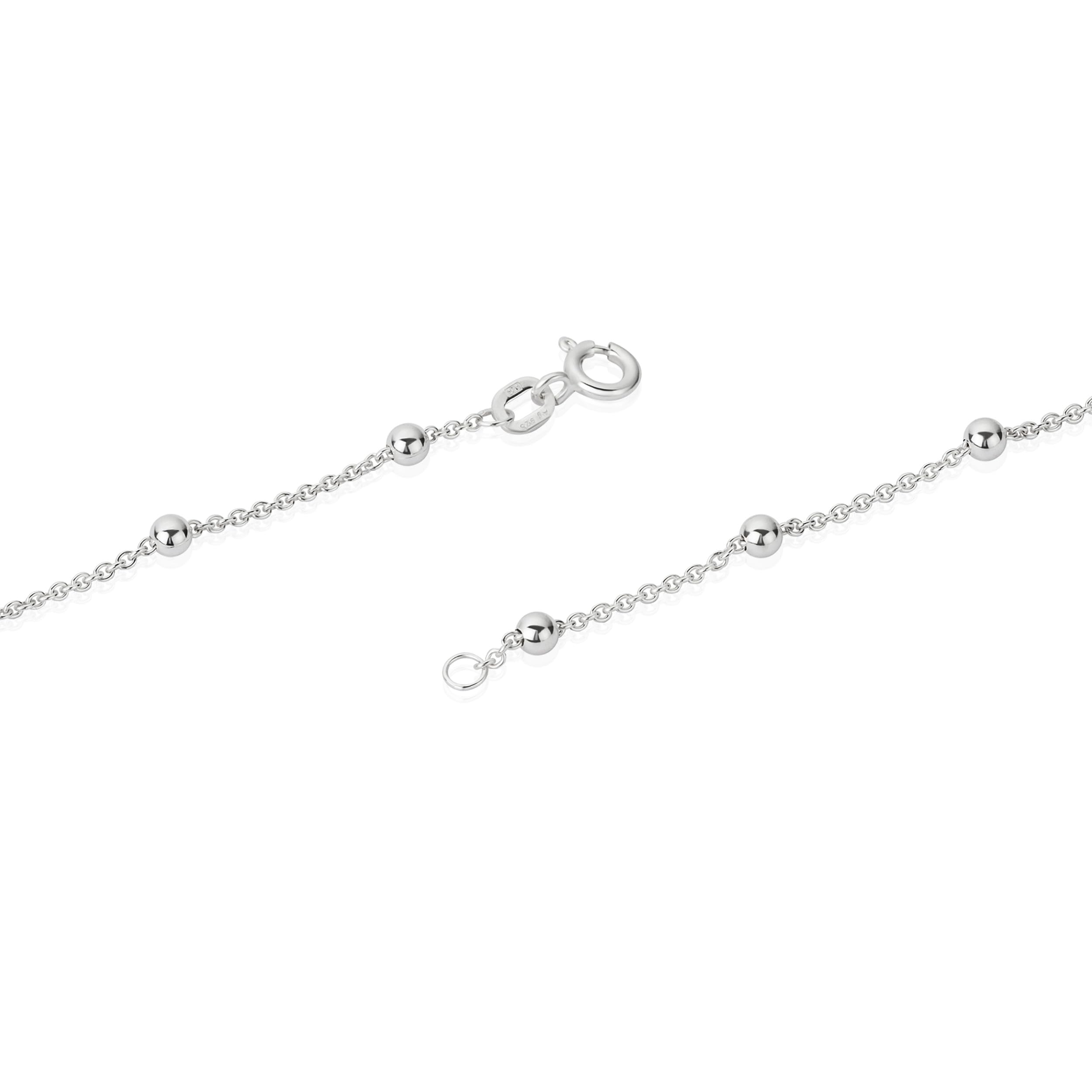 925 Sterling Silver Anchor Chain Necklace - 45cm Round Link with 24 Balls (1878) | Perfect for Layering, Gift Giving & Everyday Wear