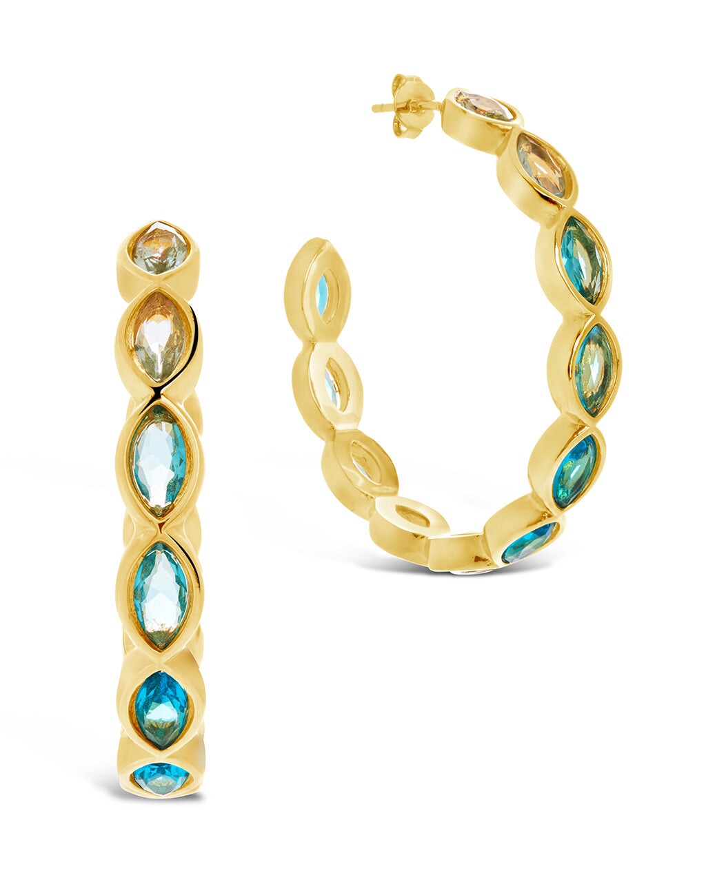 Naomi Multicolored CZ Hoop Earrings for Women - Fashion Cubic Zirconia Jewelry for Party, Wedding & Everyday Wear