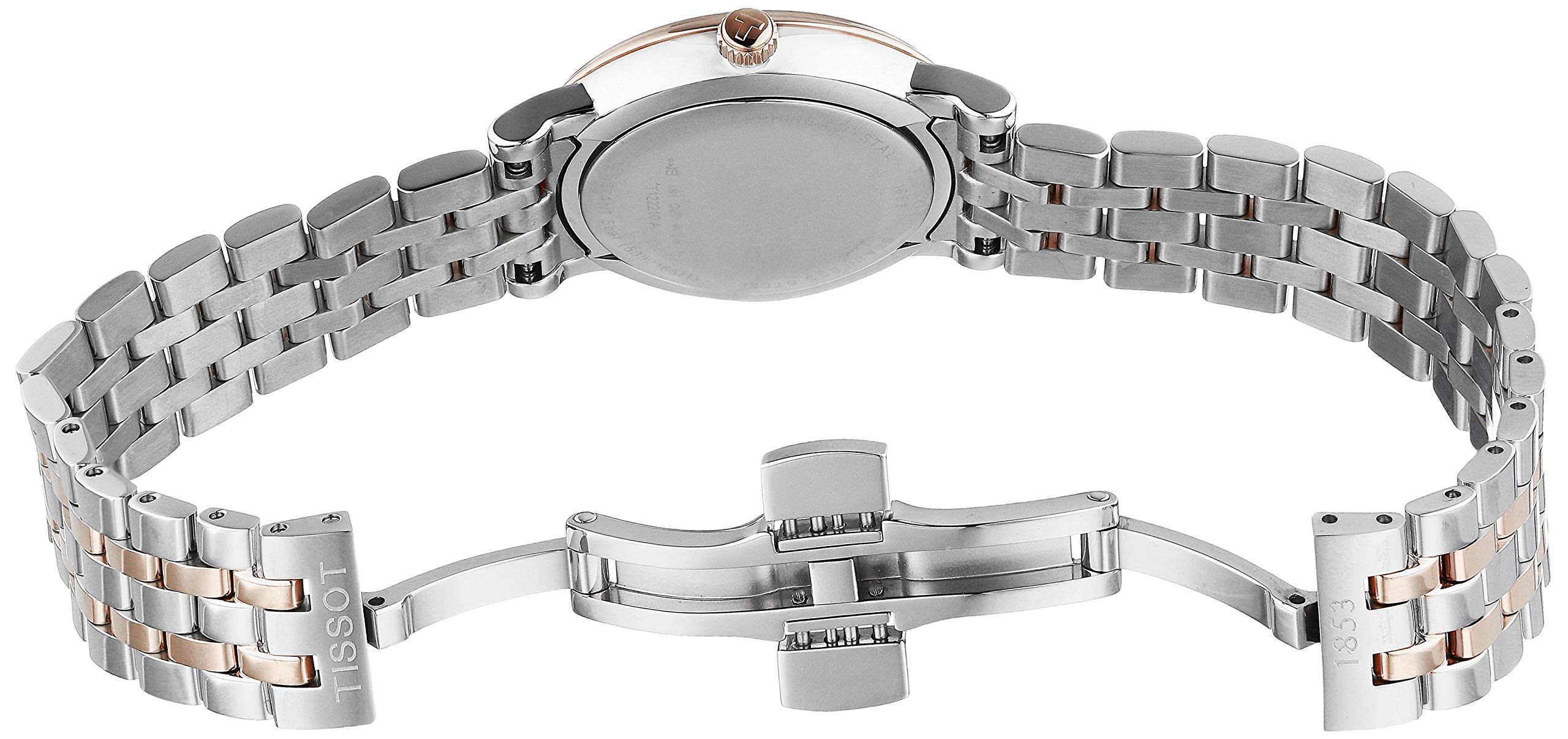 Tissot Carson Women's Stainless Steel Dress Watch - Grey & Rose Gold (T1222102203301) | Elegant Timepiece for Office, Parties & Special Occasions