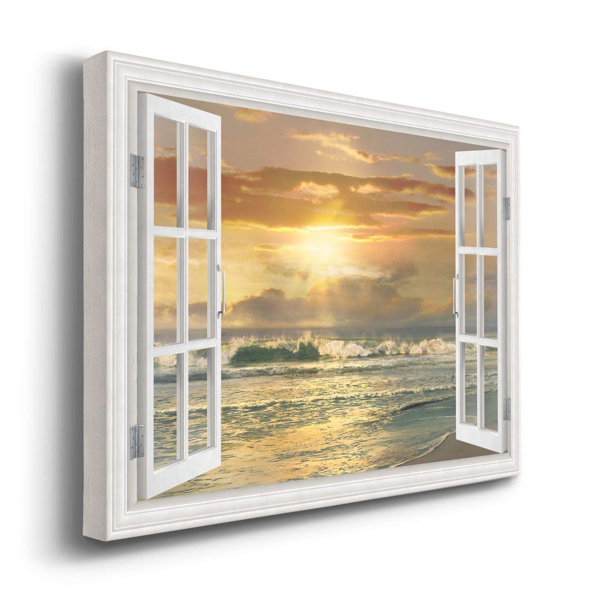 Premium Canvas Wall Art Prints - Malibu Beach Nature Scenery, Wall Hanging Decor for Bedroom, Living Room, Office & Kitchen - 24x36 Inches - Perfect for Coastal & Modern Home Decor