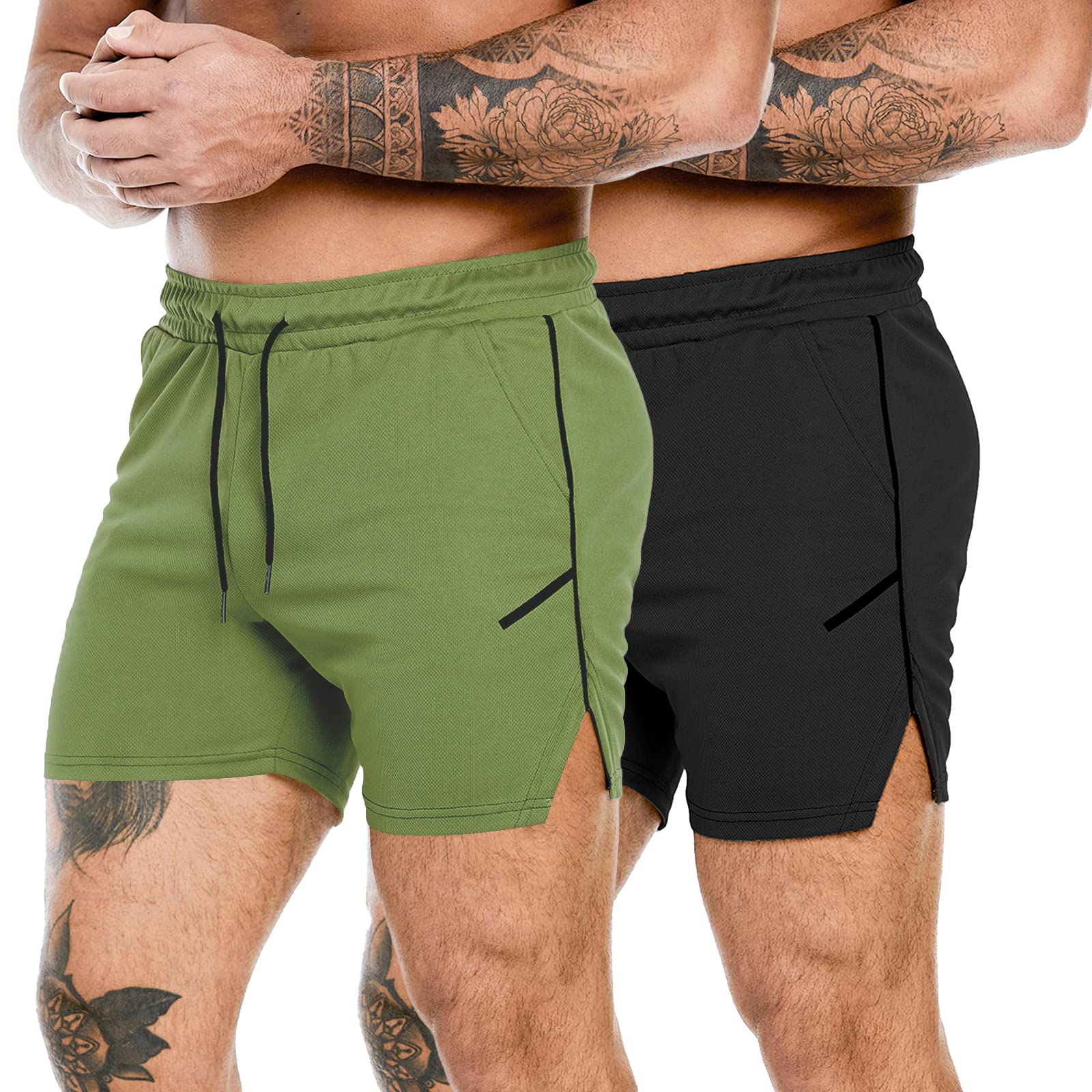 PIDOGYM Men's 5 Inch Workout Running Shorts - Lightweight Breathable Mesh Gym Shorts for Bodybuilding, Training & CrossFit - Perfect for Gym, Jogging & Outdoor Sports