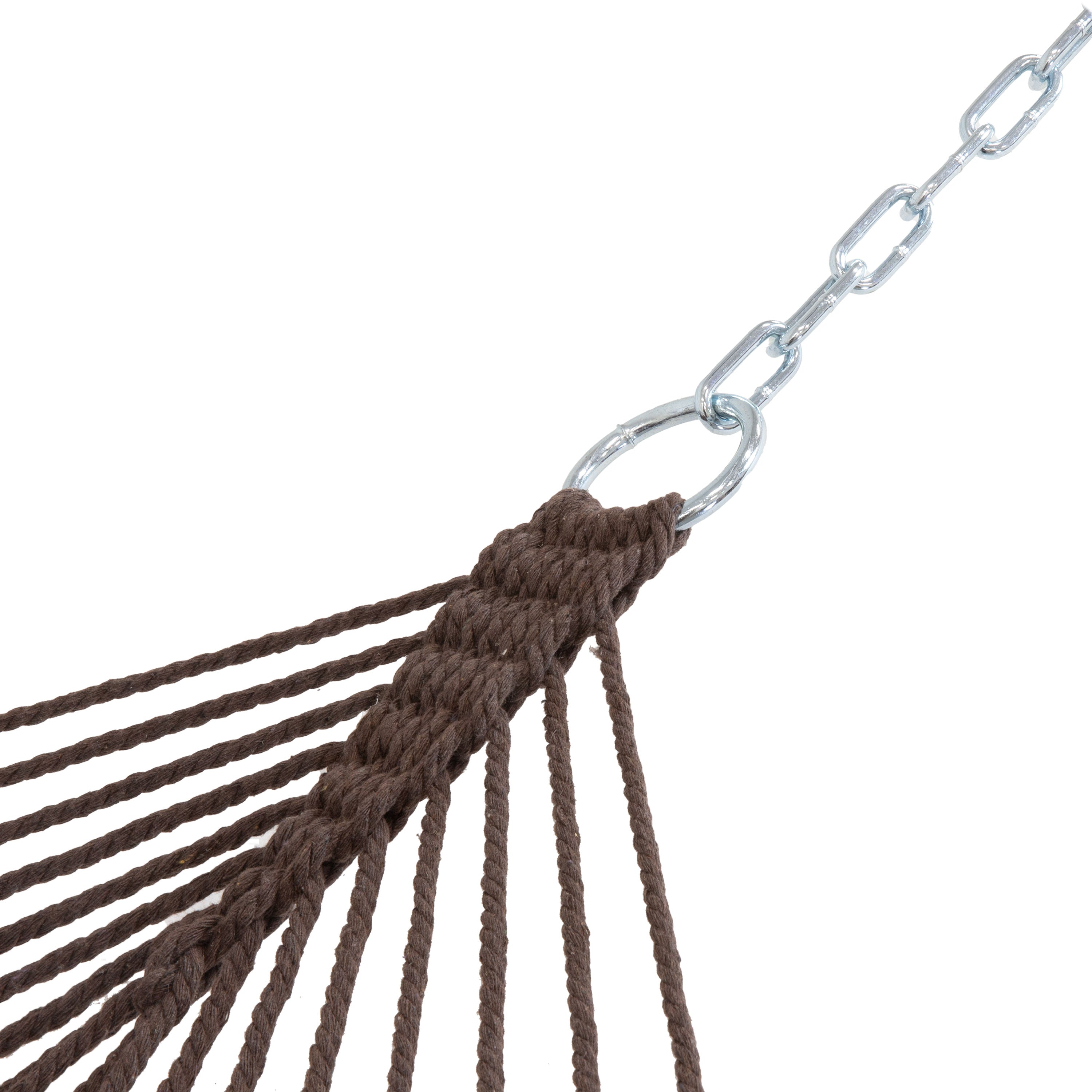 Sunnydaze Double Wide 2 Person Spreader Bar Rope Hammock - Outdoor Patio, Backyard, Beach & Garden Relaxation for Couples