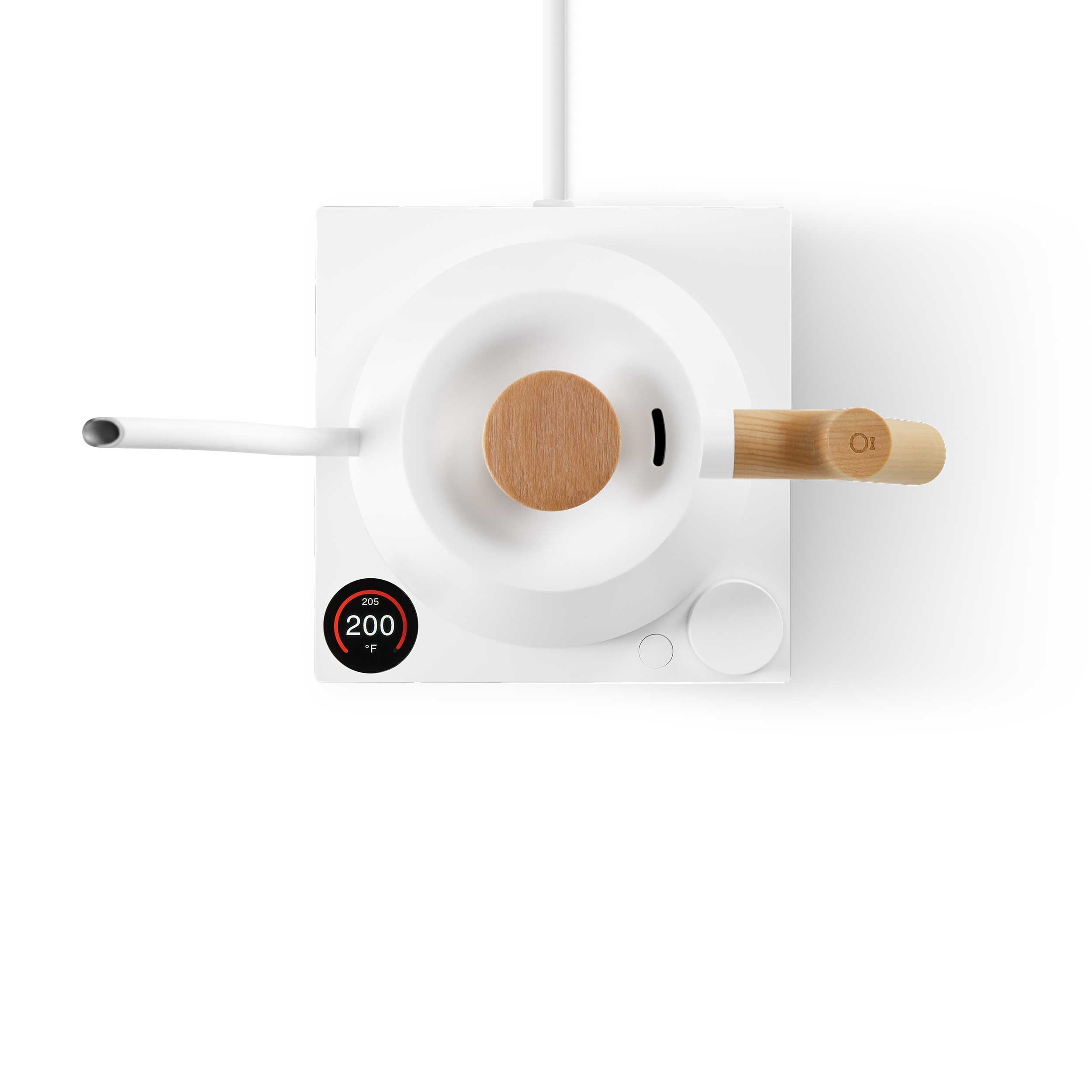 Fellow Stagg EKG Pro Electric Gooseneck Kettle - Matte White with Maple Wood Handle | Precision Pouring for Coffee, Tea & Specialty Brewing | Perfect for Home Baristas & Tea Enthusiasts
