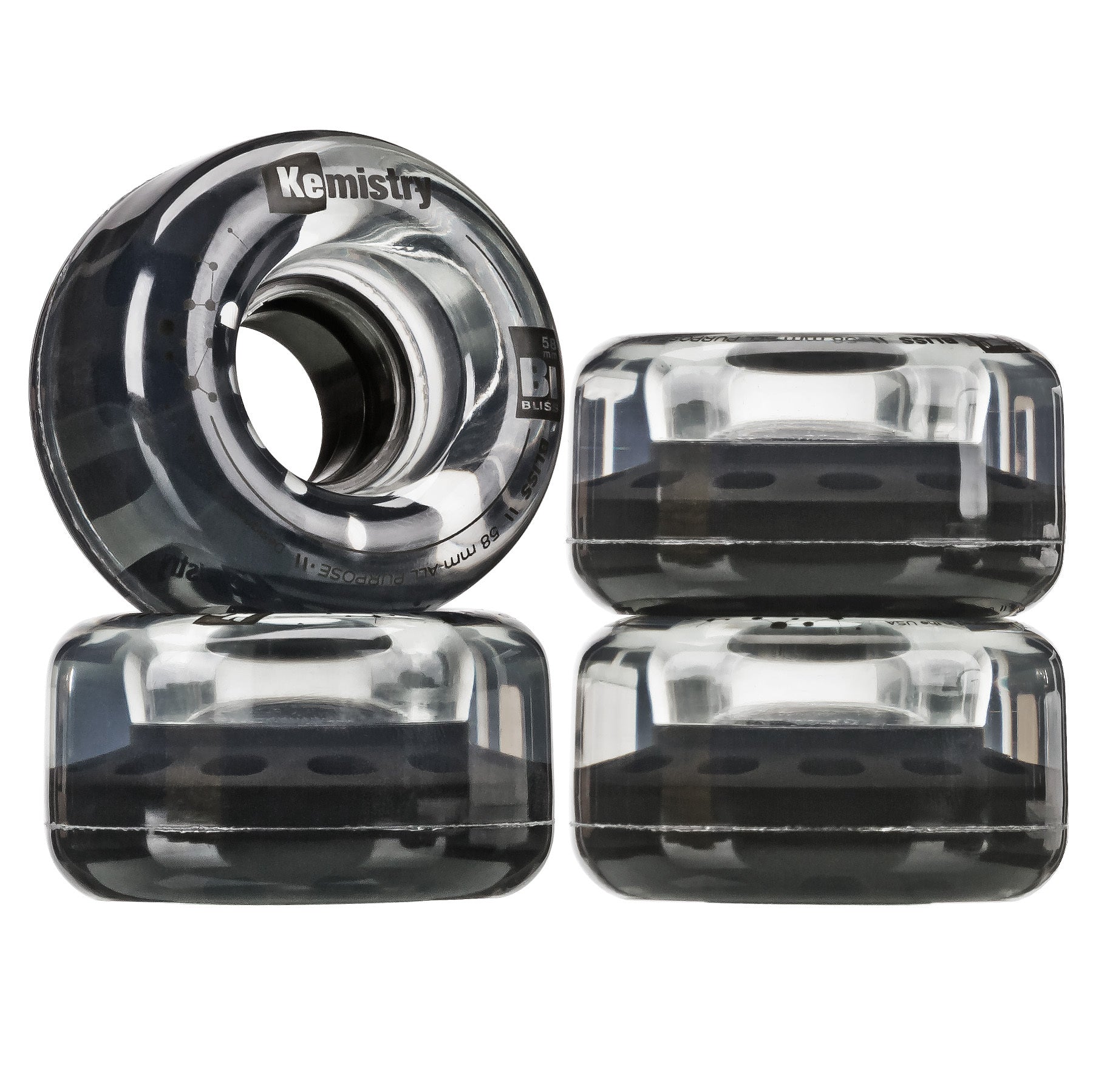 Kemistry Bliss 58mm Skateboard Wheels - High Performance Cruiser Wheels for Smooth Ride | Perfect for Street Skating, Longboard Cruising & Commuting