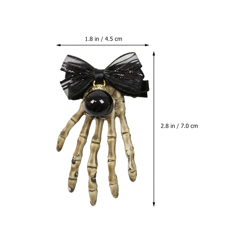 FOMIYES 2-Piece Skeleton Bone Hair Clips - Rhinestone Halloween Hair Barrettes for Women & Girls | Perfect for Halloween Costumes, Cosplay, and Spooky Party Accessories