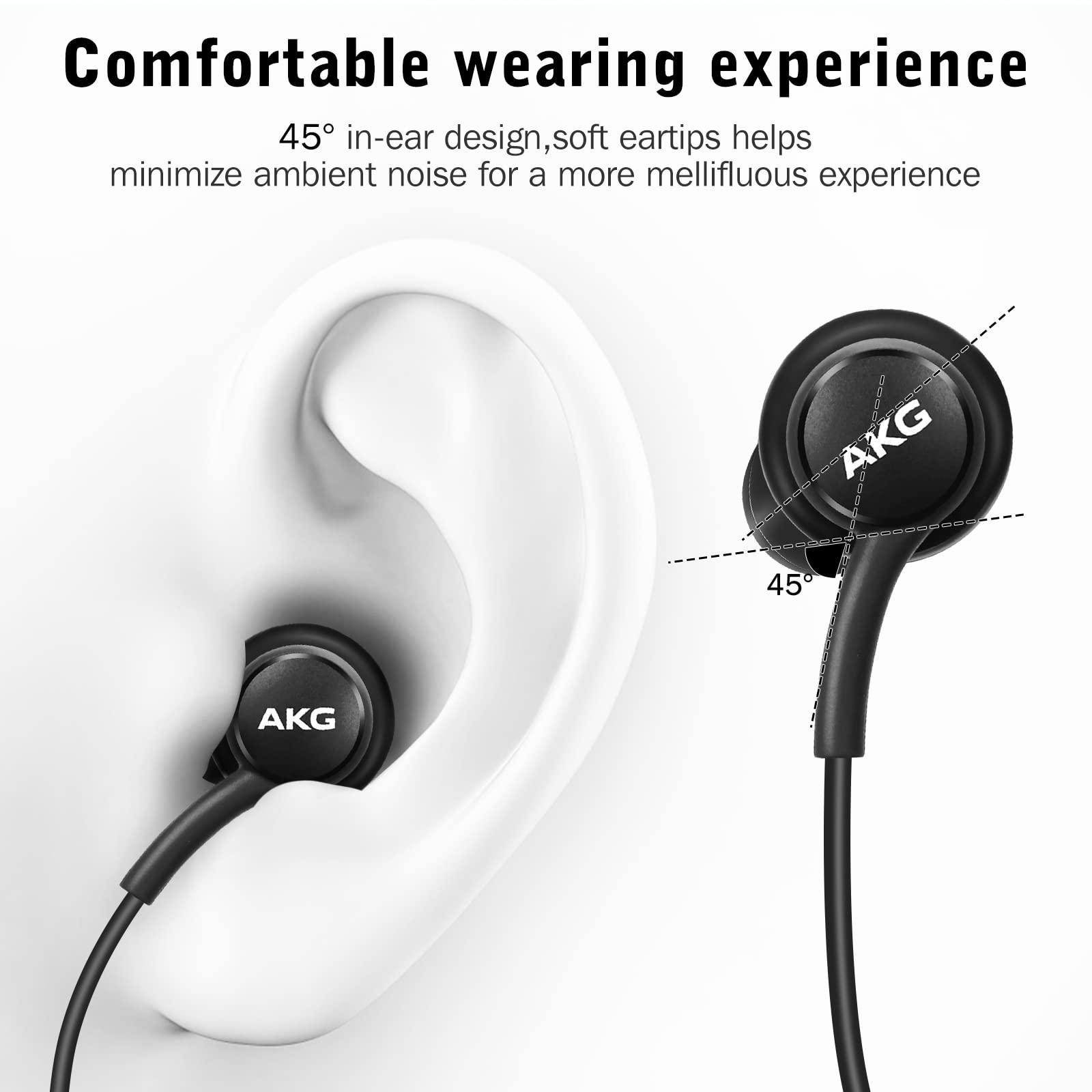 UrbanX OEM 2021 Type-C Stereo Headphones with Microphone - Braided Cable USB-C Wired Earbuds for Oppo K10 Pro - Noise Isolating in-Ear Headphones (Black, US Version) - Perfect for Gaming, Music & Phone Calls