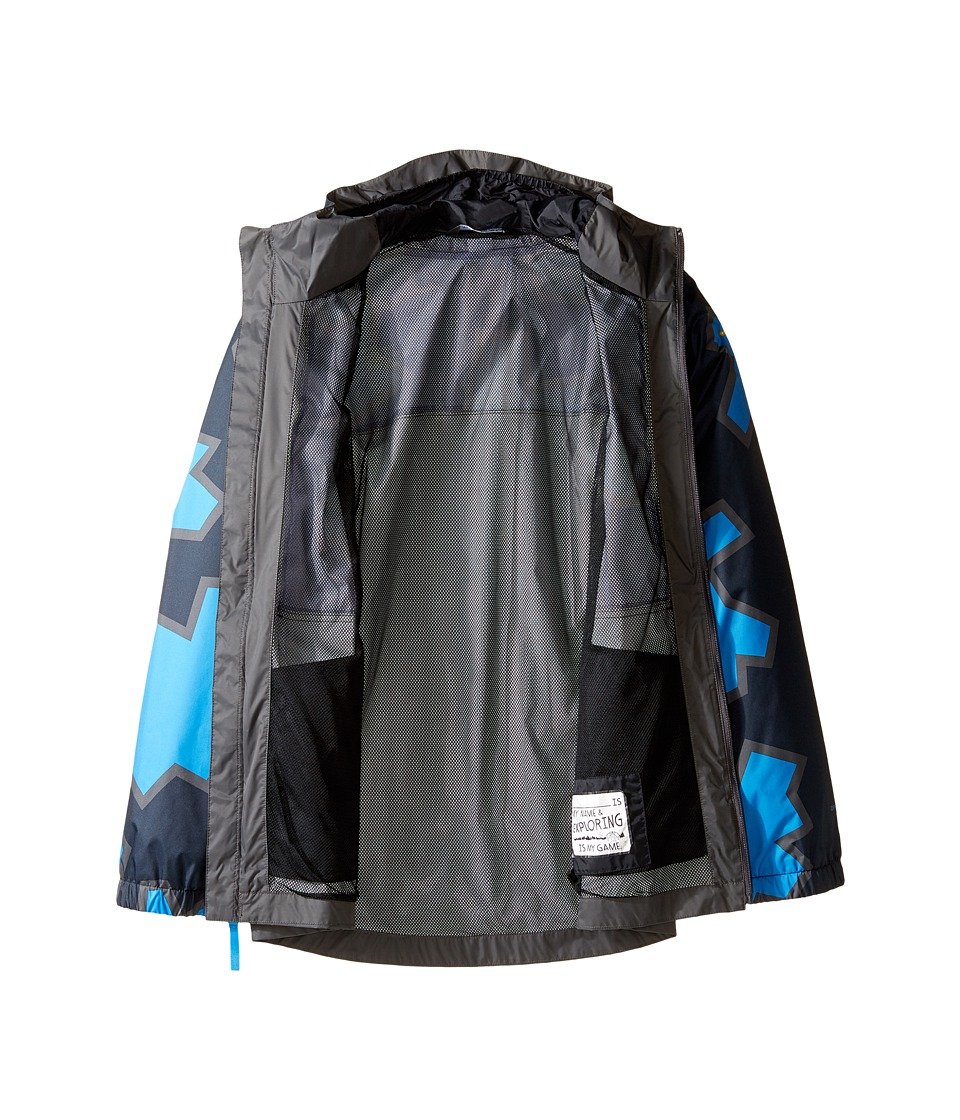 The North Face Kids Quinn Waterproof Rain Jacket for Boys - Lightweight, Windproof, Breathable Outdoor Coat in Clear Lake Blue with Oversized Geo Print - Perfect for Hiking, Camping & School