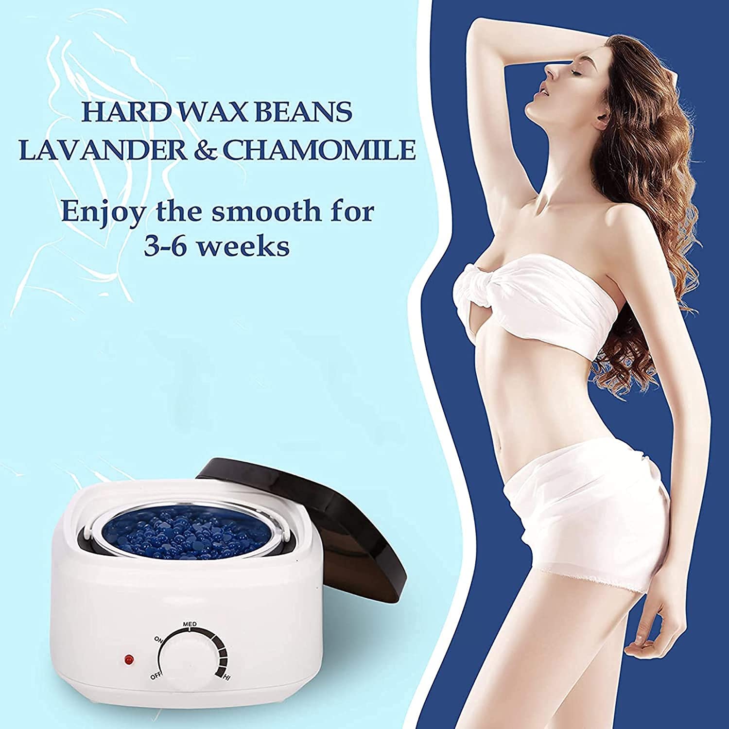 Digital Wax Warmer for Hair Removal - At Home Waxing Kit for Bikini, Eyebrow, Legs & Face | Safe & Easy Hair Removal Solution for Smooth Skin | Perfect for DIY Salon Waxing at Home