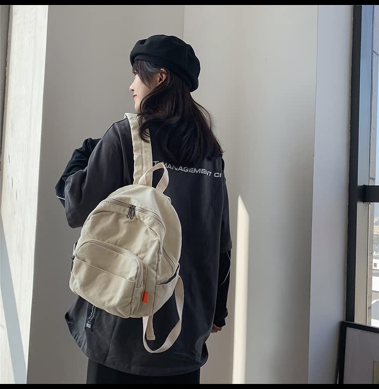 Stylish Y2K Grunge Aesthetic Canvas Backpack Purse for Women - Mini Vintage School Bag for College, Travel & Everyday Use