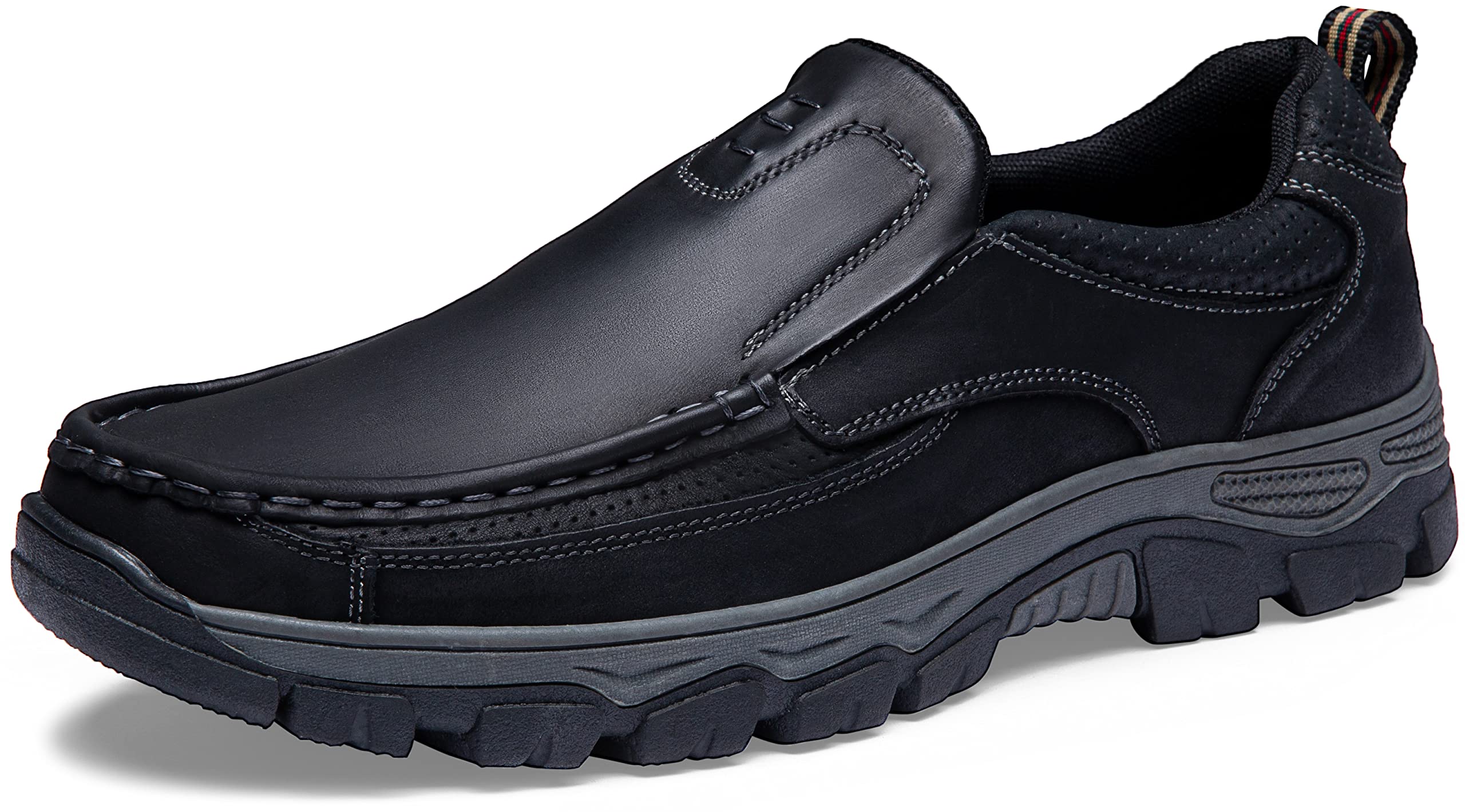 Jousen Men's Leather Loafers & Slip-Ons with Arch Support - Comfortable Casual Shoes for Walking, Hiking & Everyday Wear