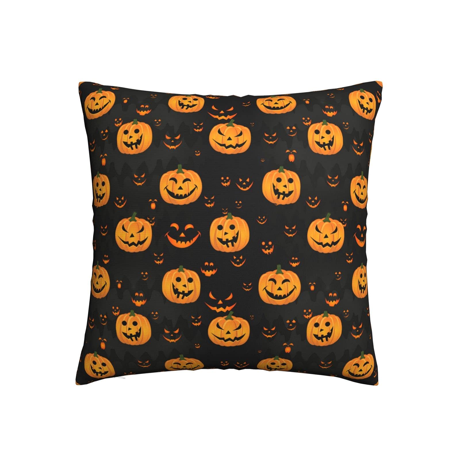 Halloween Pumpkin Pillow Cover 18x18 Inch - Decorative Cushion Case for Sofa, Couch, Bed & Home Decor - Perfect for Fall, Thanksgiving & Spooky Seasonal Decorations