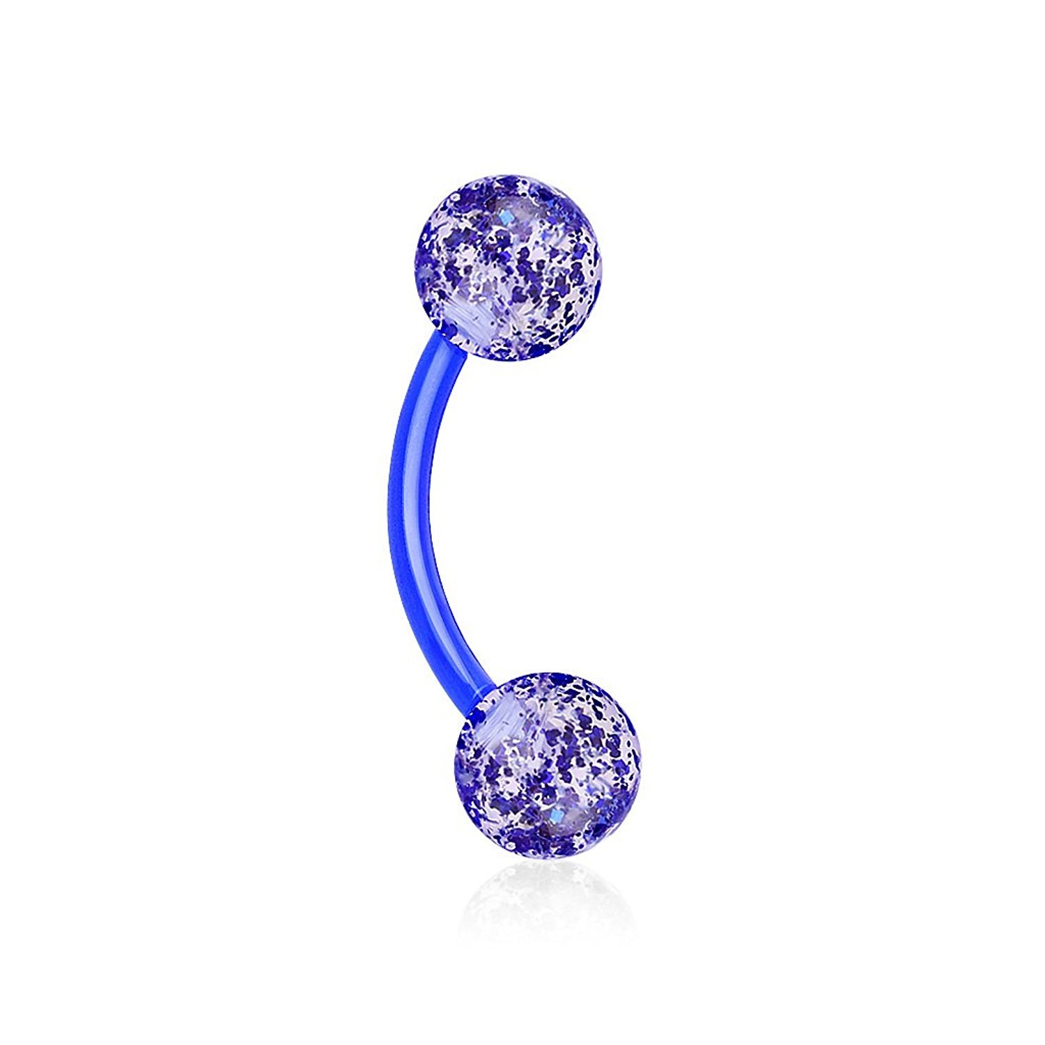 Glitter Acrylic Eyebrow Curve Balls for Jewelry Making & DIY Crafts