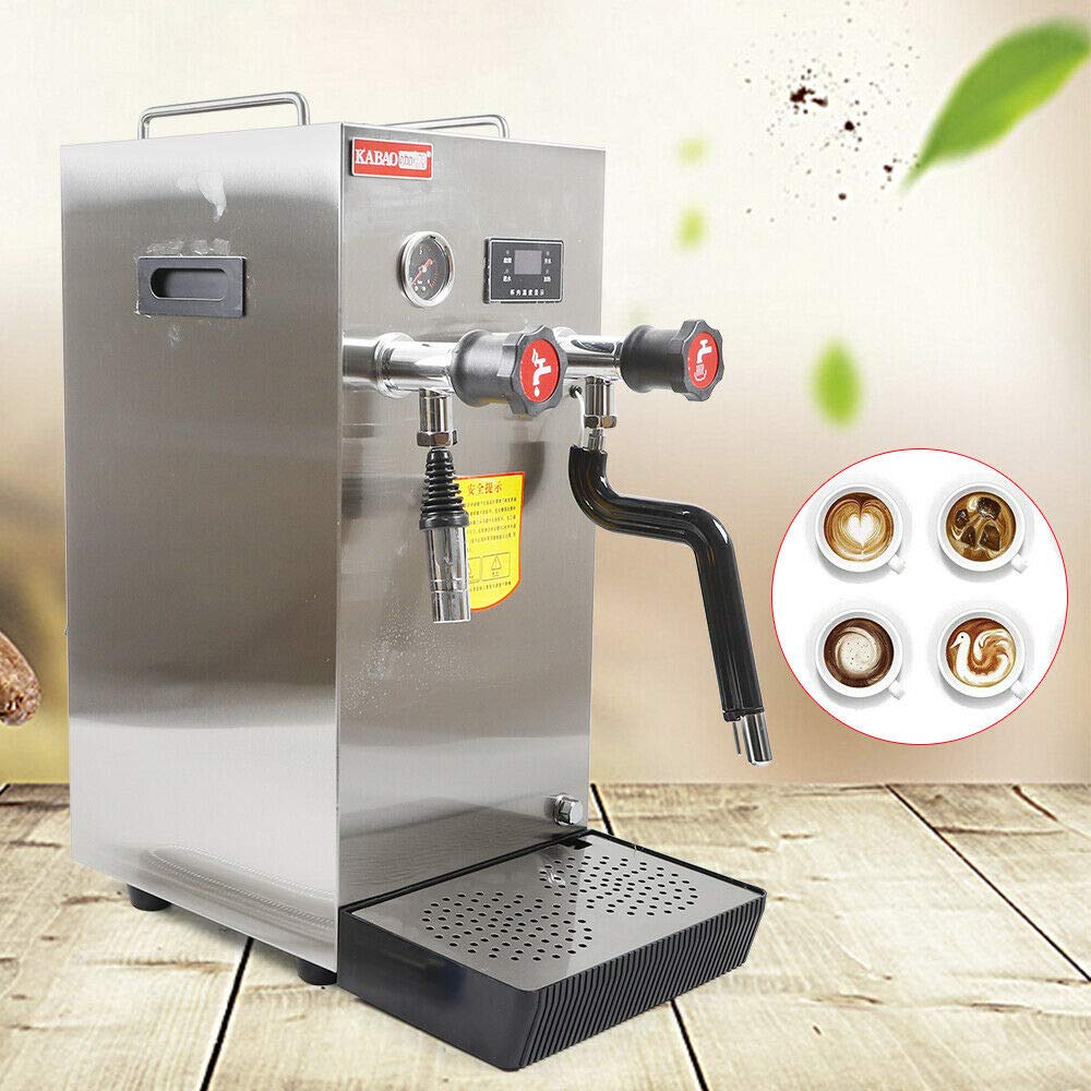 8L Commercial Multi-Purpose Milk Frother - Full Automatic Electric Milk Foam Maker with Steam Boiling & LCD Display - Perfect for Espresso, Coffee, Tea in Cafes, Dessert Shops & Hotels (US Stock, Fast Shipping)
