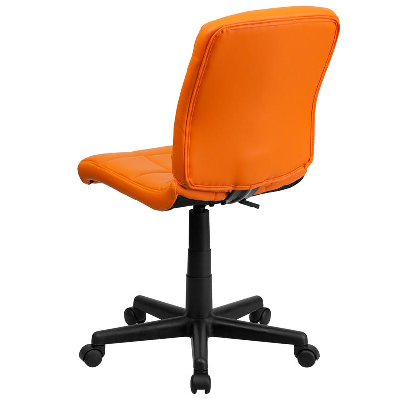 FLASH Clayton Mid Back Black Quilted Vinyl Swivel Task Office Chair with Arms - Ergonomic Desk Chair for Home Office, Computer Workstation & Conference Room