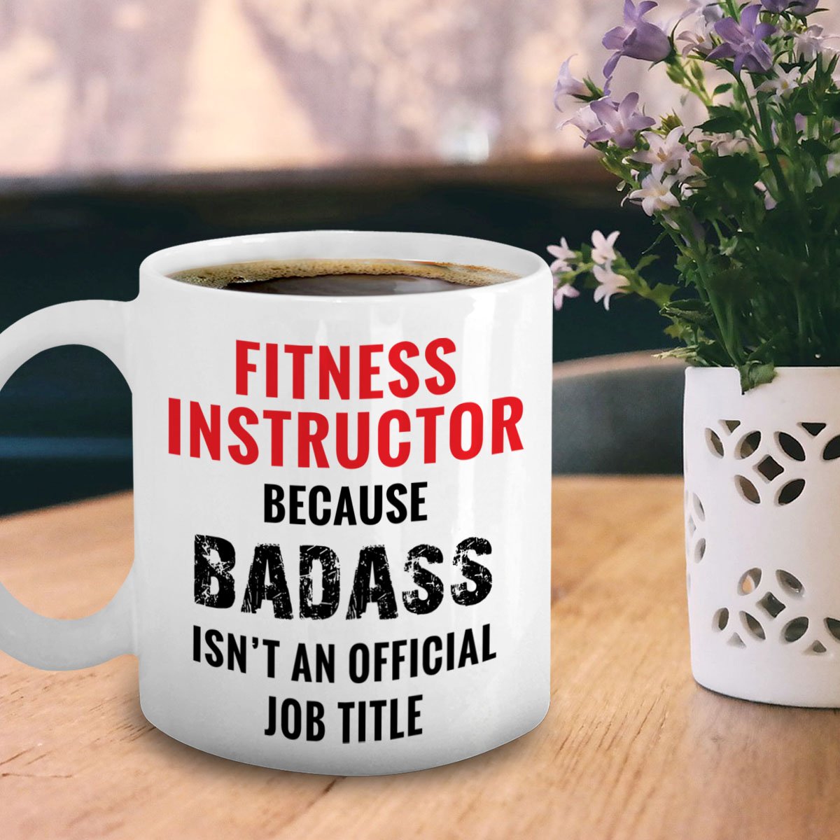 Fitness Instructor Mug - Best Group Fitness Instructor Gift Idea - Personalized Coach Appreciation Present - Perfect for Yoga, Pilates & Zumba Teachers - Great for Birthdays, Holidays & Thank You Gifts