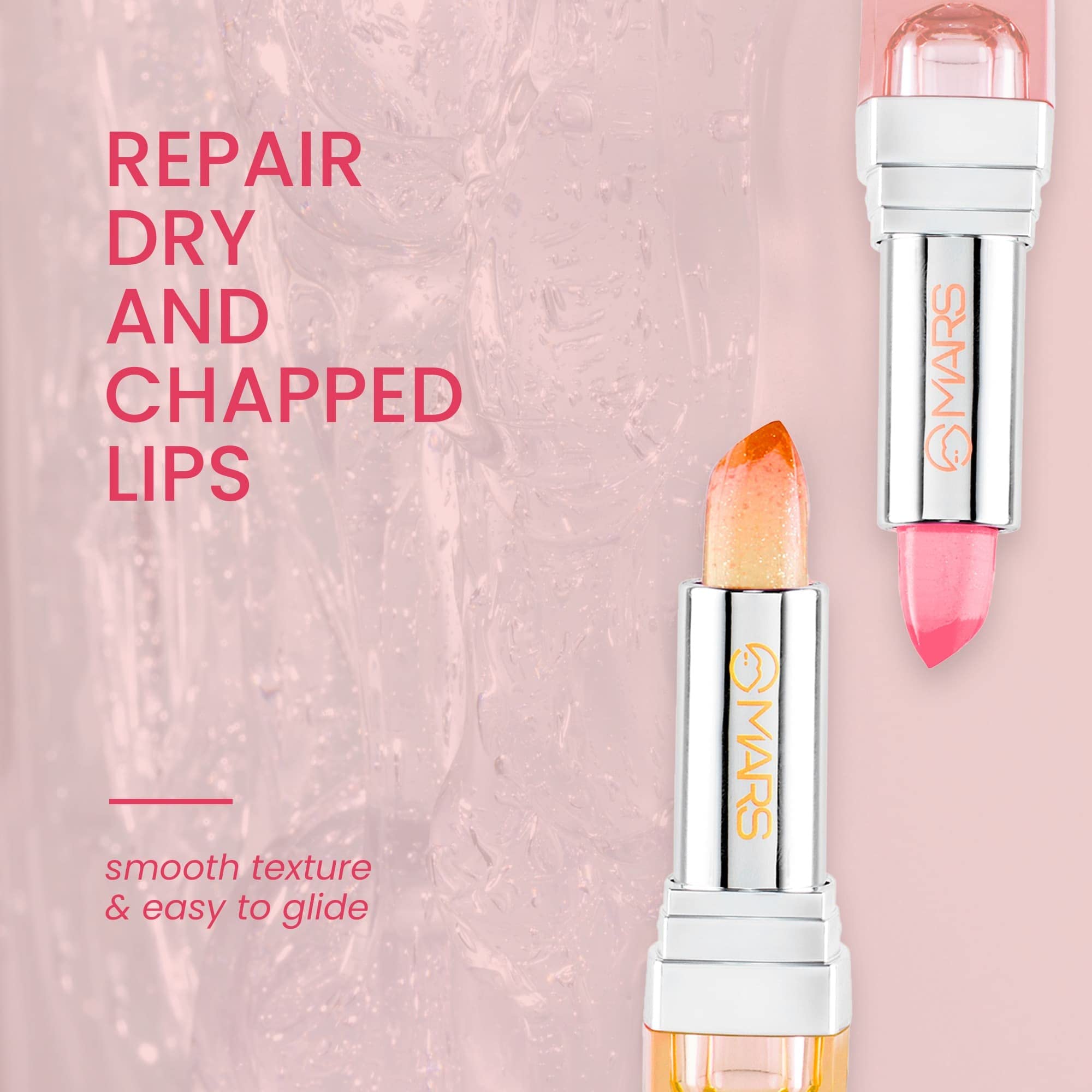 MARS Hydratint Lip Balm - Tinted Lip Moisturizer with Shea Butter & Vitamin E for Dry, Chapped Lips | 3.5g Peach | Hydrating, Nourishing Lip Care for Everyday Use & Makeup Looks