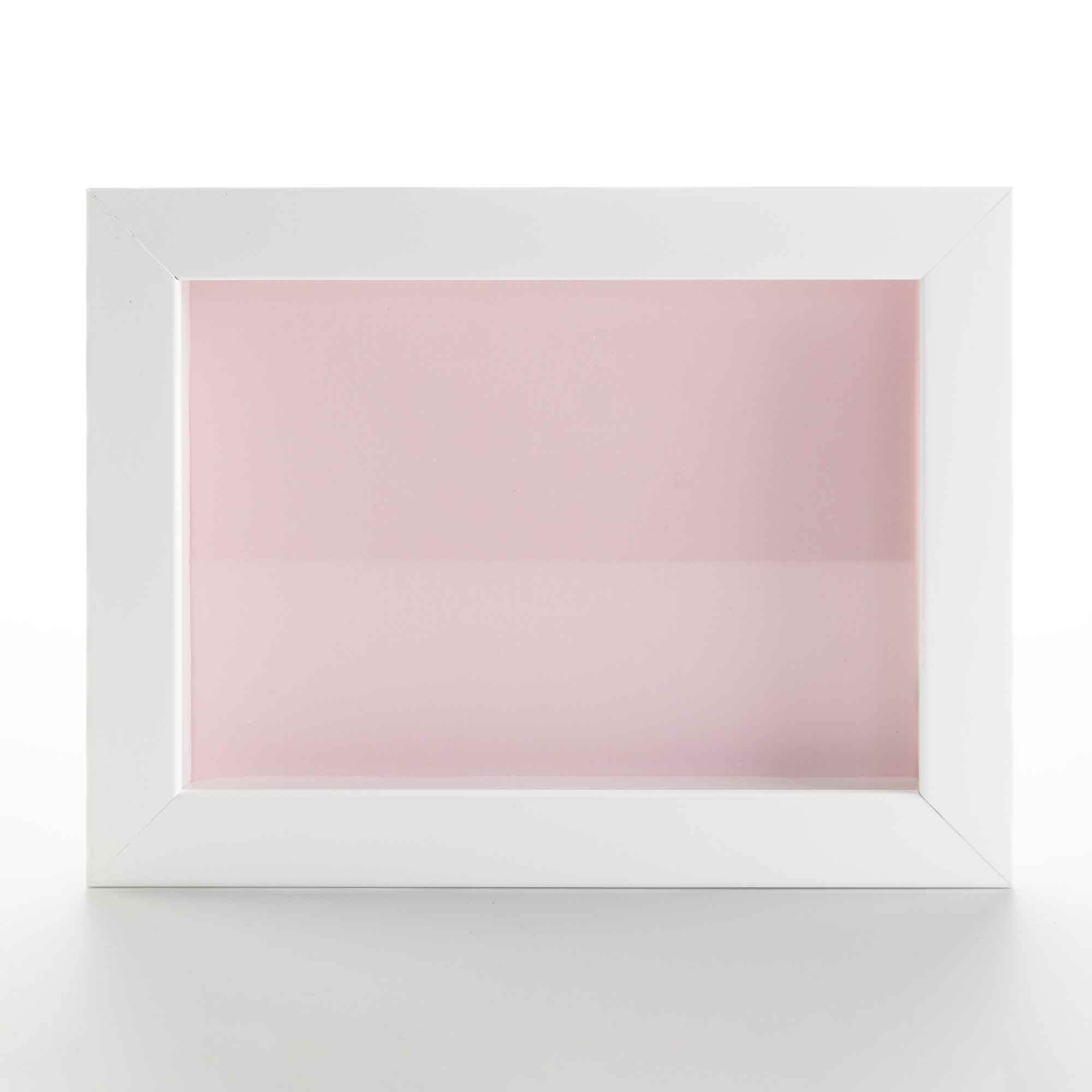 10x20 White Solid Pine Wood Shadow Box Display Frame - Acid-Free Pink Backing, UV Acrylic & Hanging Hardware - 0.75