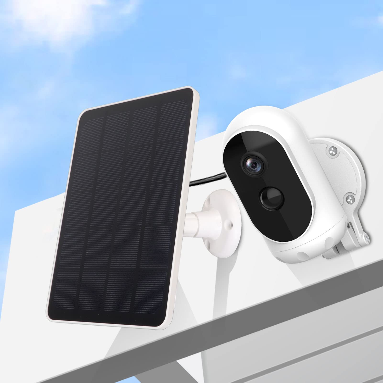 Mtlavishness 6 Camera Solar Panel - IP65 Waterproof, 5V 4W High Efficiency USB Security Camera (White) for Outdoor Home Surveillance & Property Monitoring