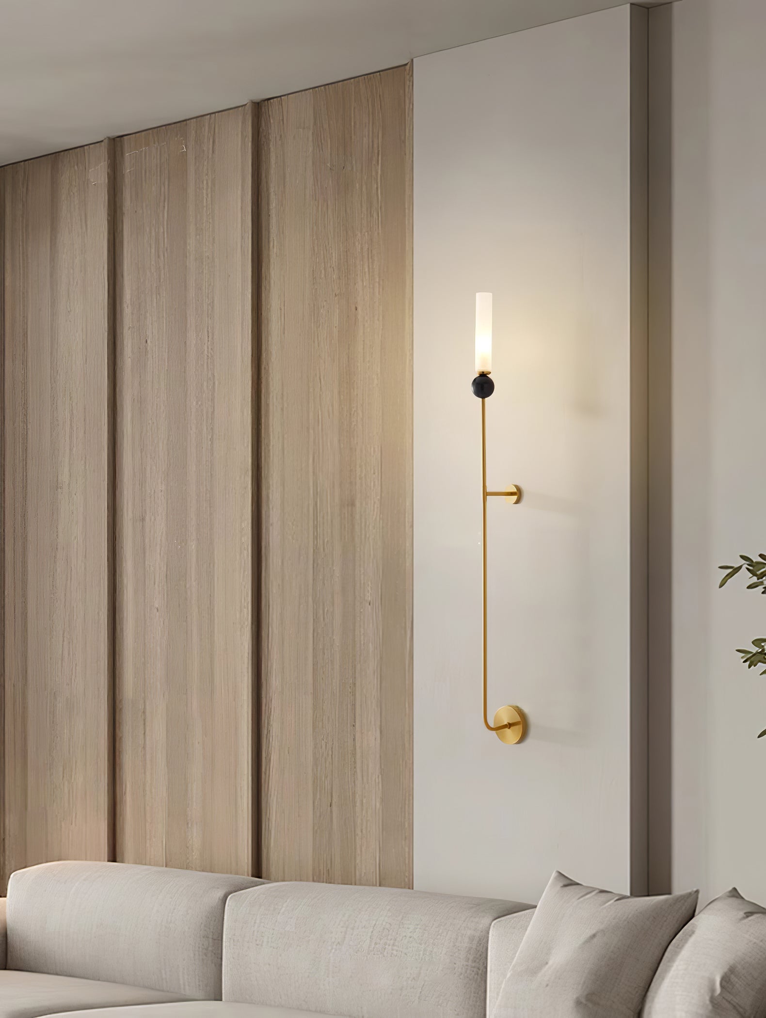 Elegant Marble Vertical Wall Lamp - Modern LED Sconce for Bedroom, Living Room & Hallway Lighting | Dimmable & Energy Efficient