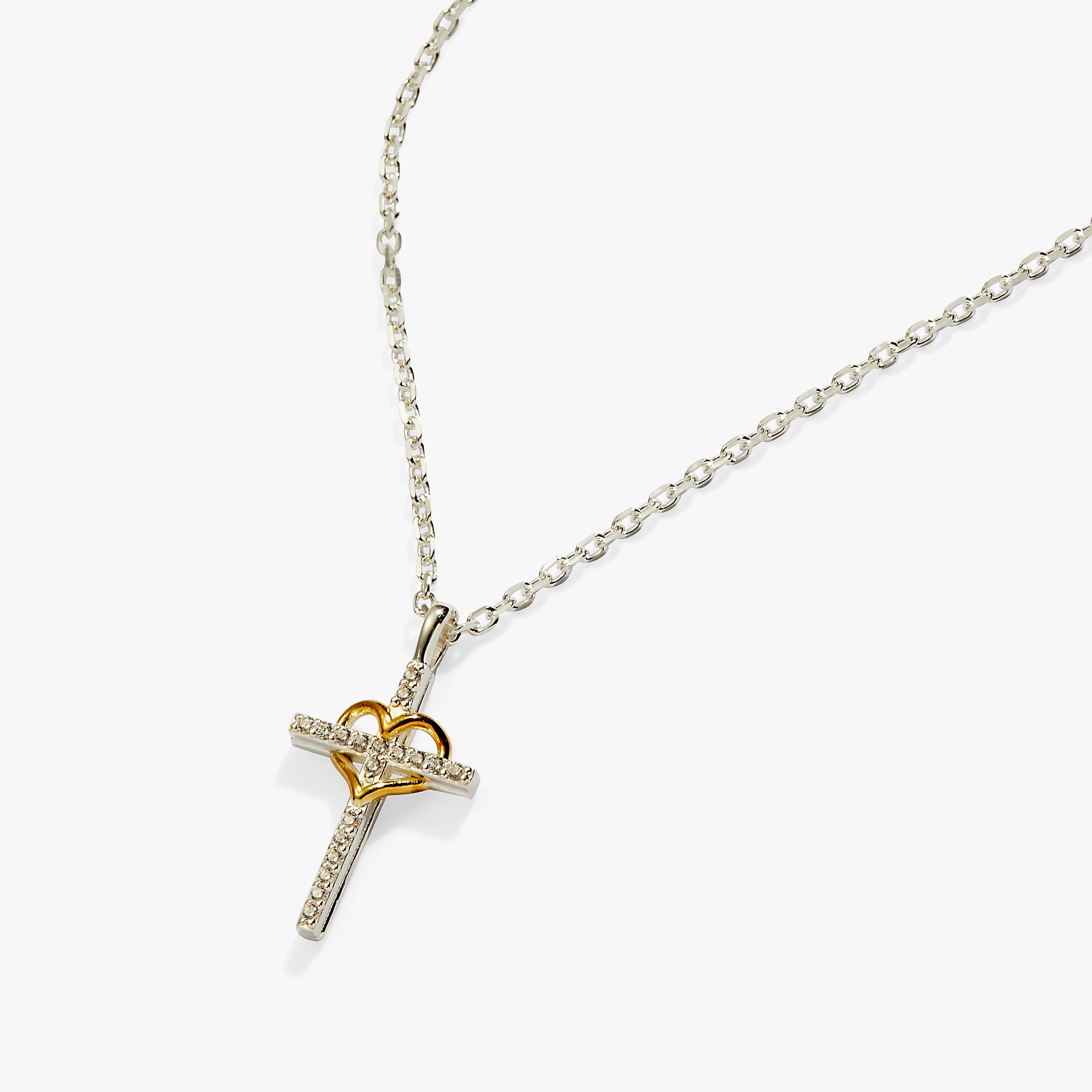 Cross and Heart Necklace - Sterling Silver Pendant for Women - Perfect for Gifts, Weddings & Everyday Elegance