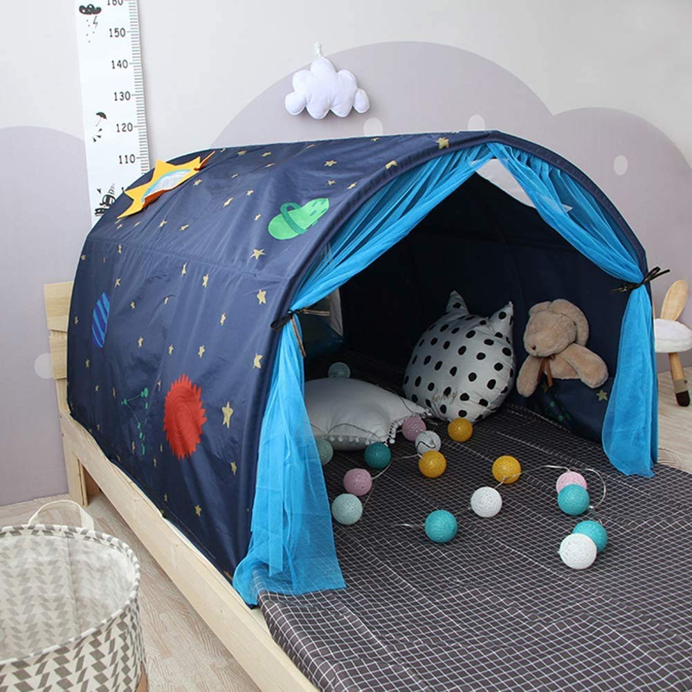 Galaxy Starry Sky Play Tent for Kids - Portable Pop-Up Bed Tent with Carry Bag for Indoor Play & Bedroom Decor