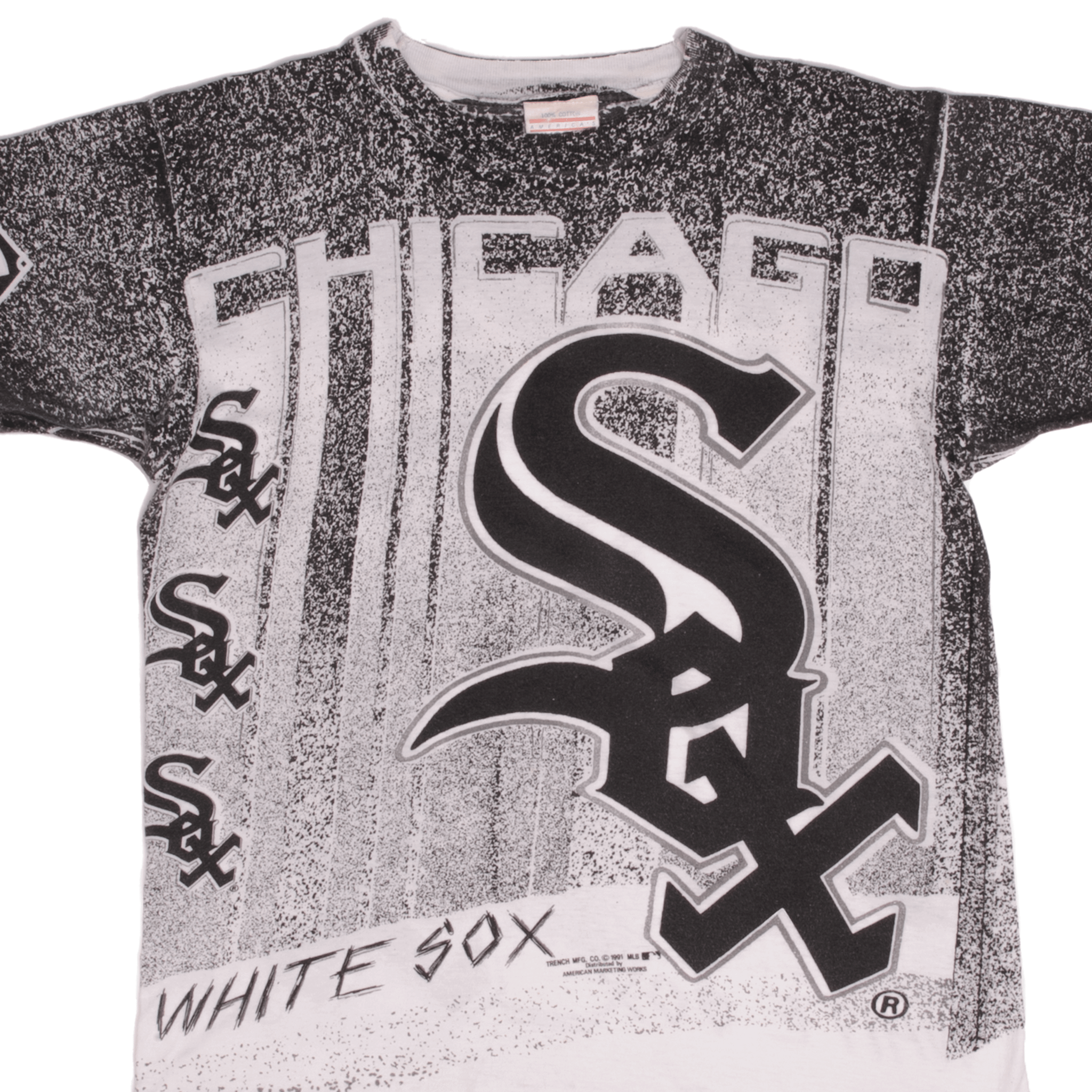 Vintage 1991 Chicago White Sox MLB All Over Print T-Shirt - Medium Size, Made in USA - Perfect for Baseball Fans, Retro Sports Apparel & Casual Wear
