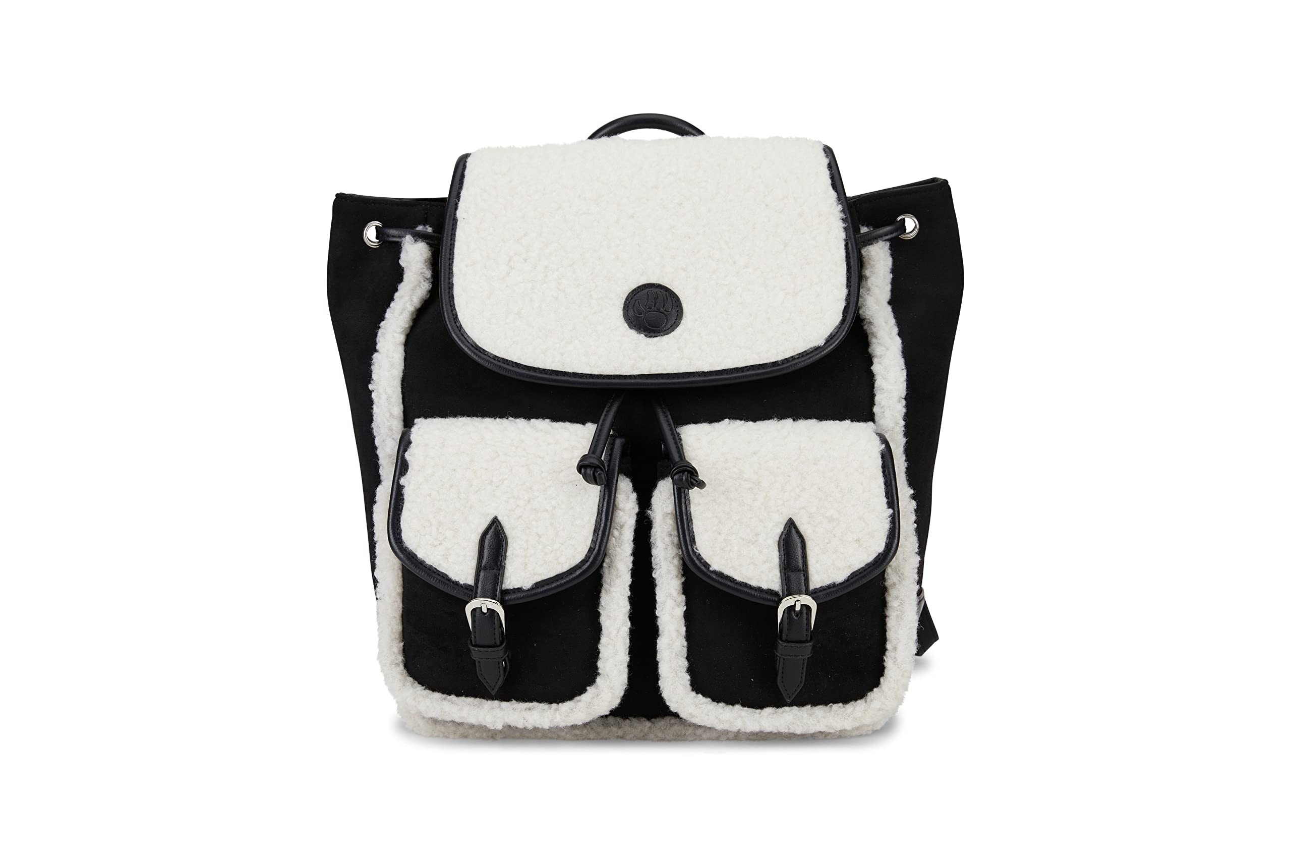 Vintage Women's Drawstring Flap Backpack - Stylish Laptop Bookbag for School, College, Office & Travel - Cute Fashion Backpack in Black Multi Color - Perfect for Daily Commute, Campus Life & Weekend Getaways