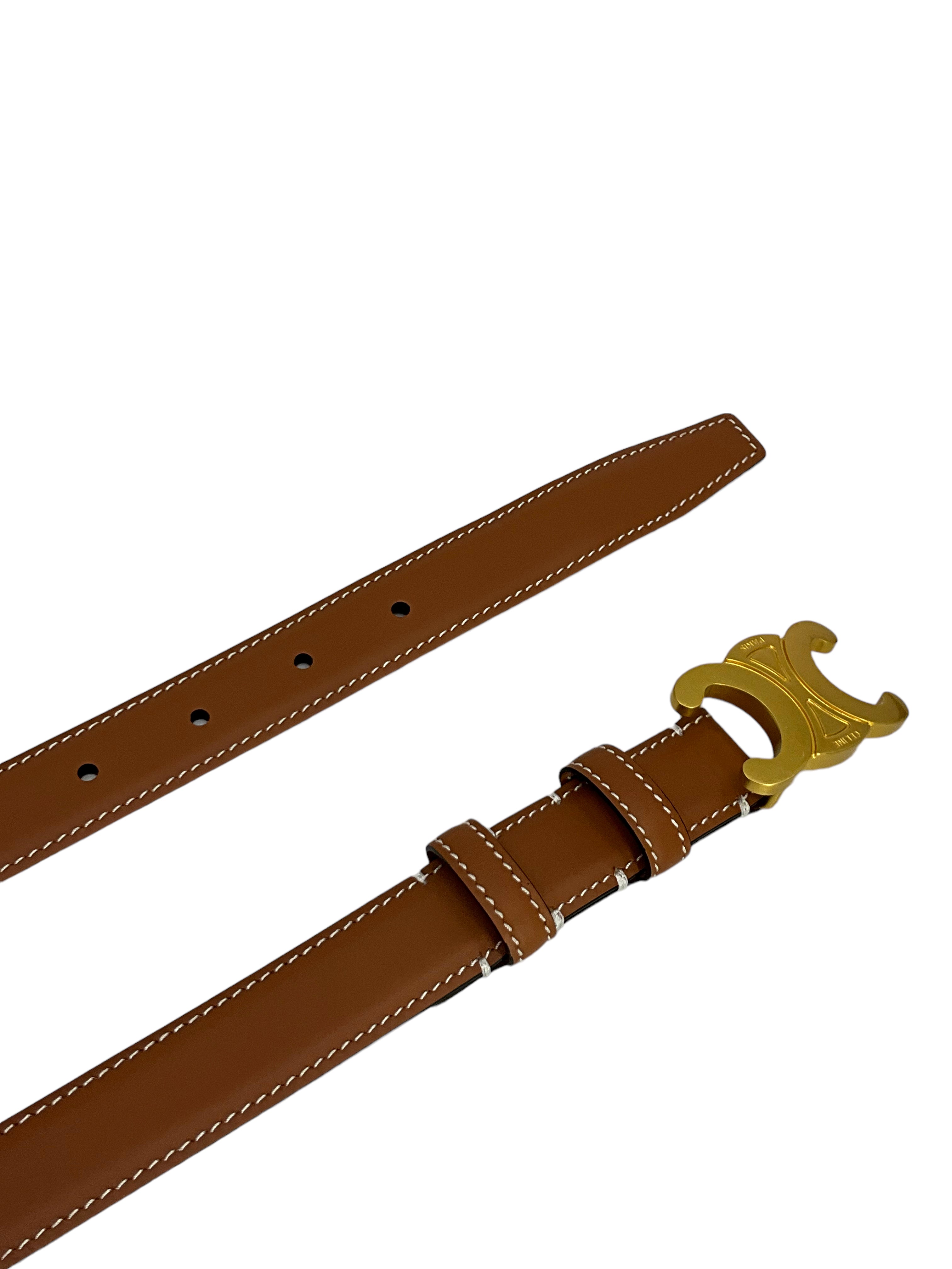 CELINE Medium Triomphe Belt - Size 75 | Genuine Leather Designer Belt for Women | Perfect for Office, Casual & Evening Outfits