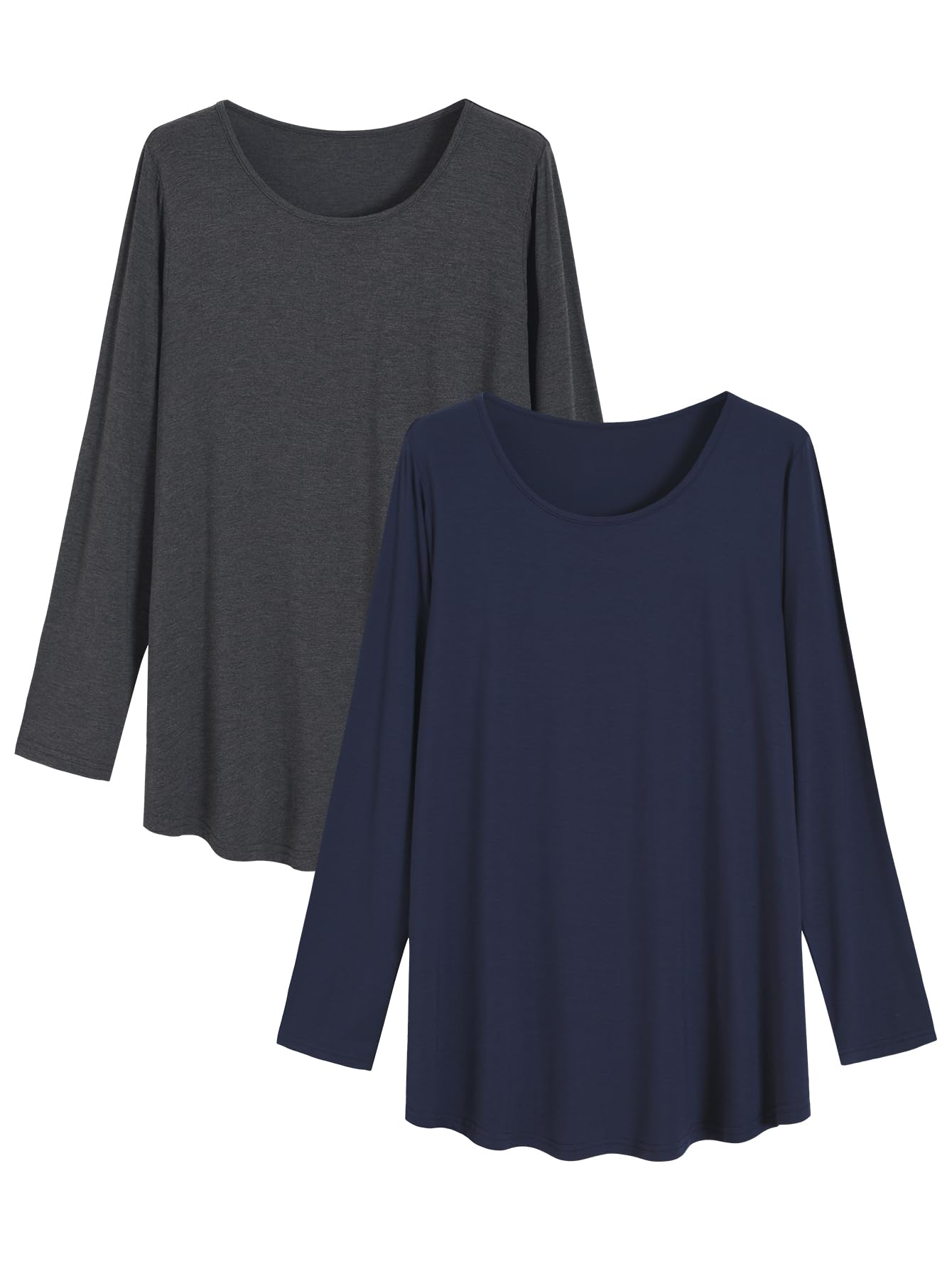 Women's Soft Viscose Long Sleeve Tunic Top - Comfortable Lounge Wear & Sleepwear for Relaxing at Home or Travel