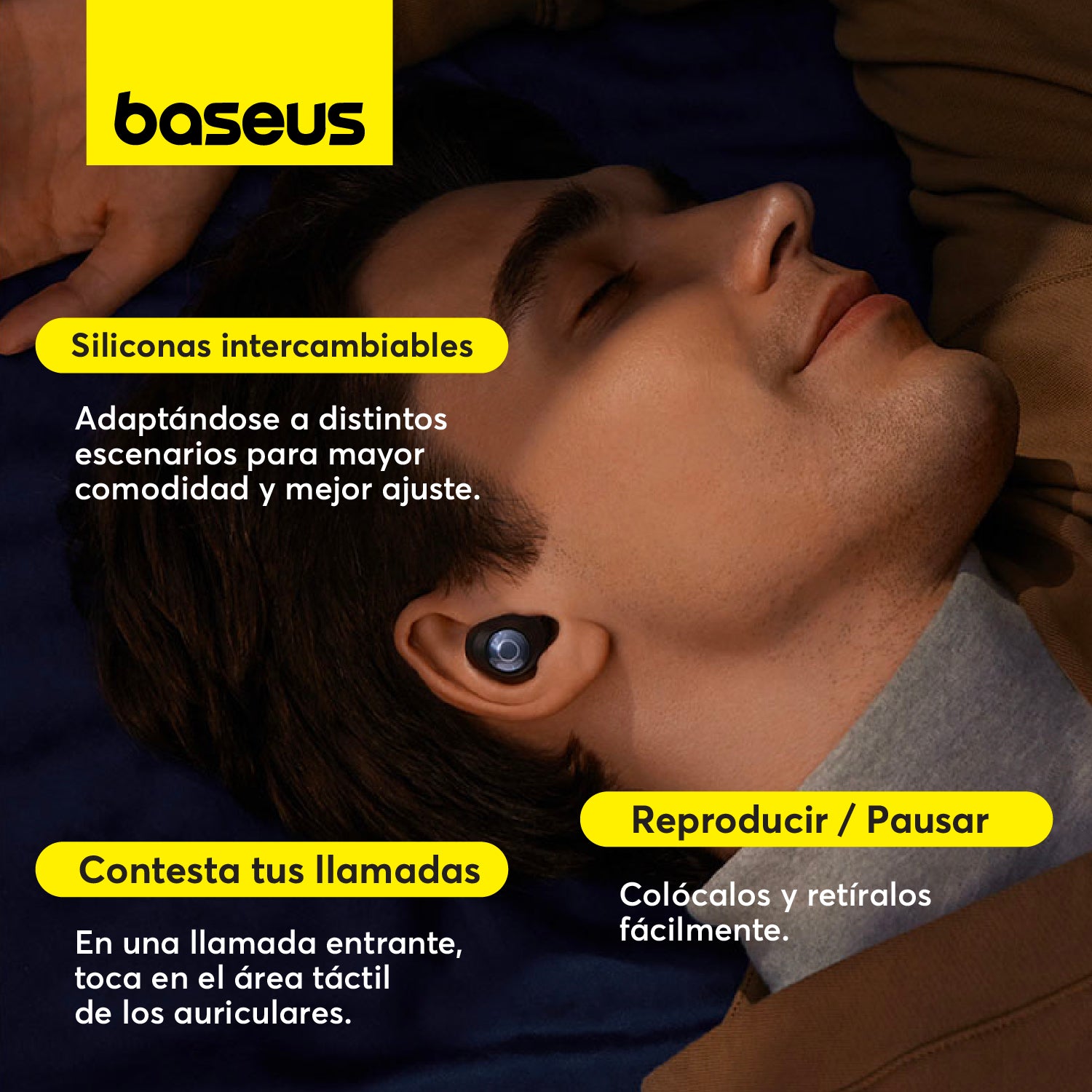Baseus Bowie MA20 Pro Wireless Headphones with Active Noise Cancellation (ANC) - Black | Perfect for Travel, Workouts & Office Use