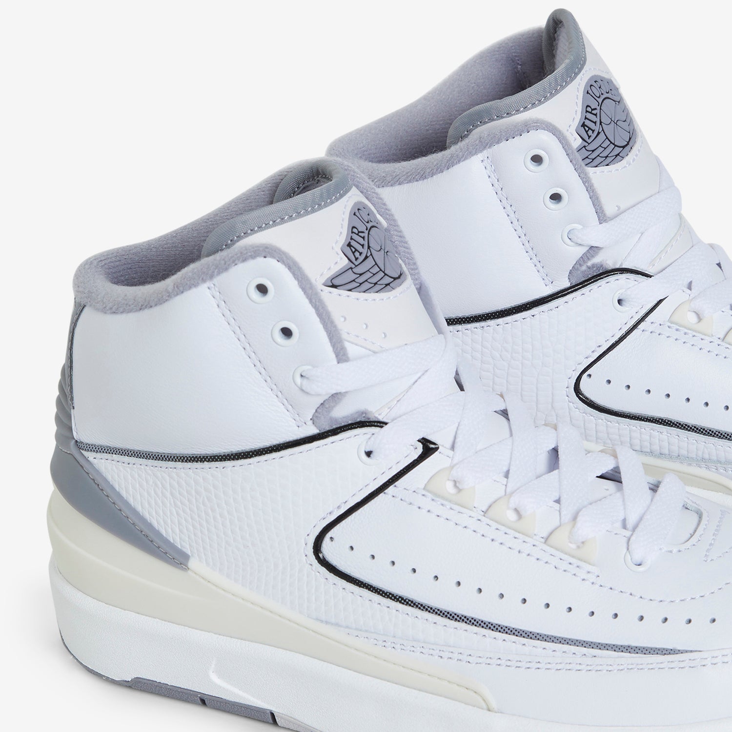 Grade School Air Jordan 2 Retro Sneakers - White/Cement Grey/Sail/Black - Basketball Shoes for Kids - Perfect for School, Sports & Casual Wear