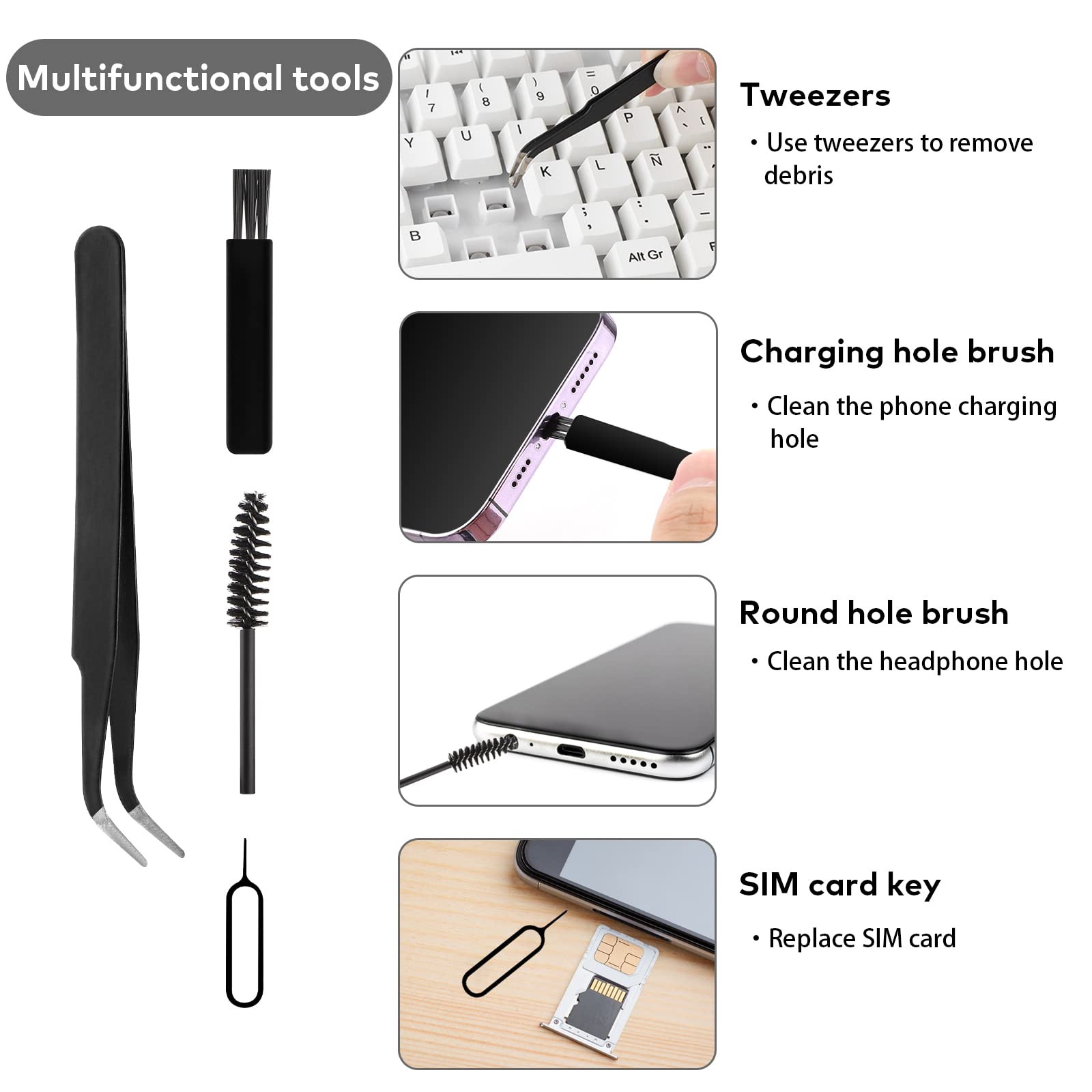 18 in 1 Laptop Cleaning Kit - Keyboard Cleaner, Electronic Cleaner Kit with 5ml Cleaning Liquid for AirPods, Laptop, Phone, Computer & Screen | Perfect for Office, Home & Travel Use