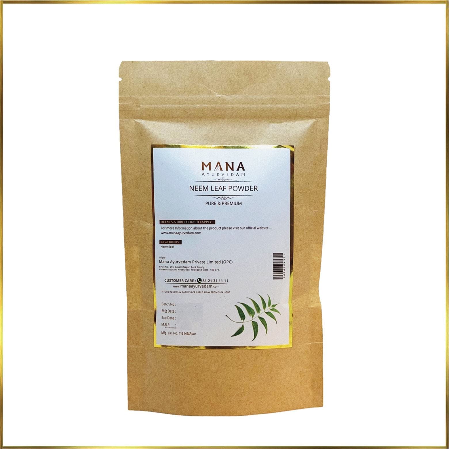 Organic Neem Leaf Powder for Hair Growth & Scalp Health | 100% Pure Ayurvedic Treatment | 100g | Promotes Stronger Hair & Reduces Dandruff | Ideal for DIY Hair Masks & Natural Hair Care Routine