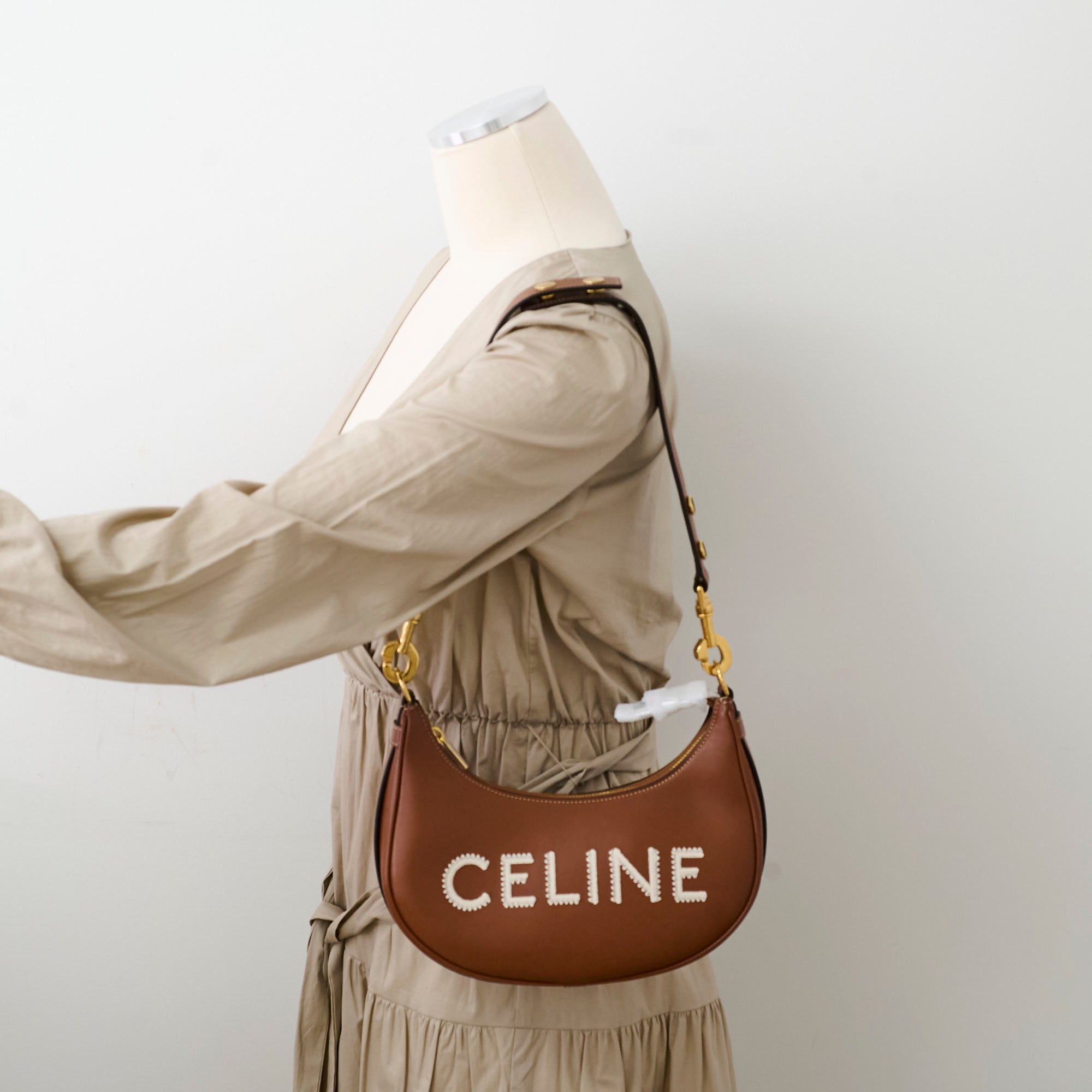 Celine Medium Ava Strap Bag in Smooth Calfskin Tan - Luxury Crossbody Bag for Women, Perfect for Work, Travel & Everyday Use