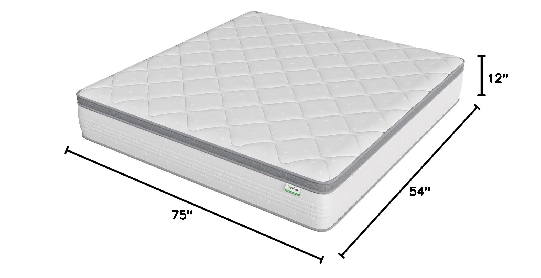 Novilla 12 Inch Hybrid Full Size Mattress - Memory Foam & Innerspring Support for Pressure Relief, Medium Soft Feel, Bed in a Box - Perfect for Back Pain Relief & Comfortable Sleep in Guest Rooms or Apartments