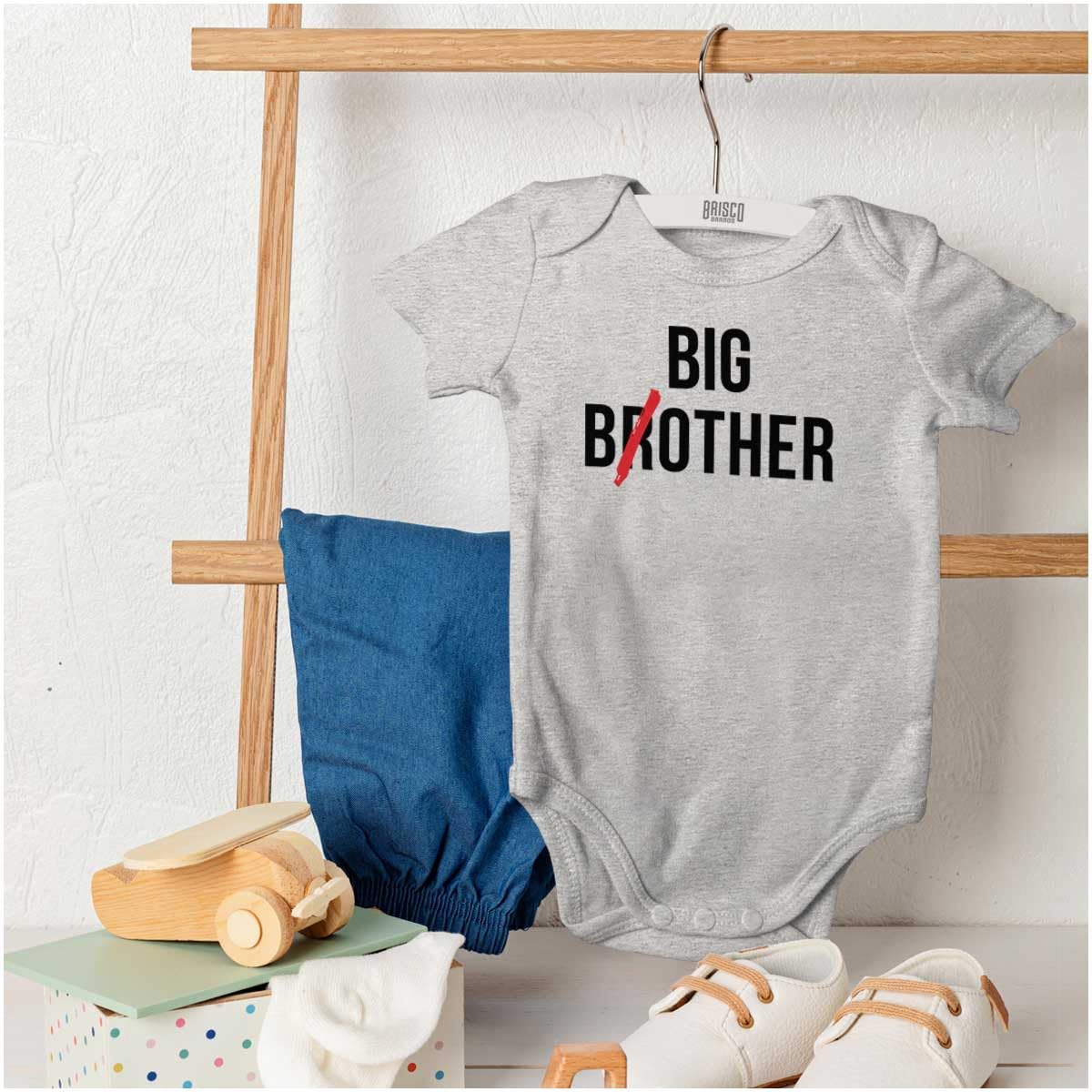 Brisco Brands Big Brother Funny Baby Bodysuit Jumper for Boys - Cute Matching Outfits for Siblings & Family Photos