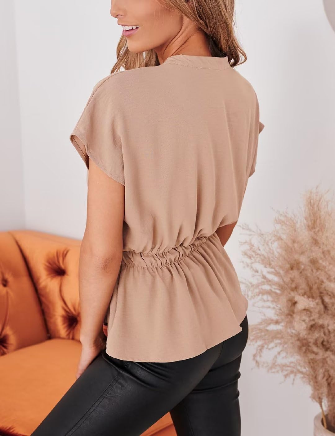 Women's Casual Peplum Button Down Blouse - Chiffon Summer Tops for Work & Dressy Occasions | Office Wear, Date Night & Special Events