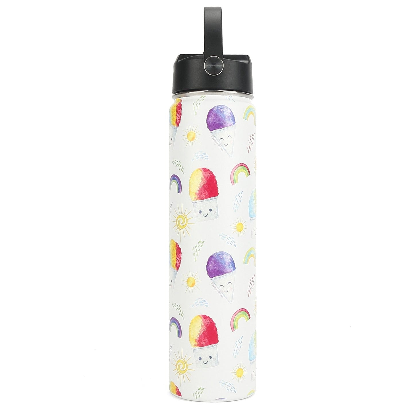 24oz Insulated Stainless Steel Water Bottle - Keeps Drinks Cold for 24 Hours, Hot for 12 Hours - Leak Proof & Sweat Proof - Perfect for Gym, Hiking, Travel & Outdoor Activities (Shave Ice White)