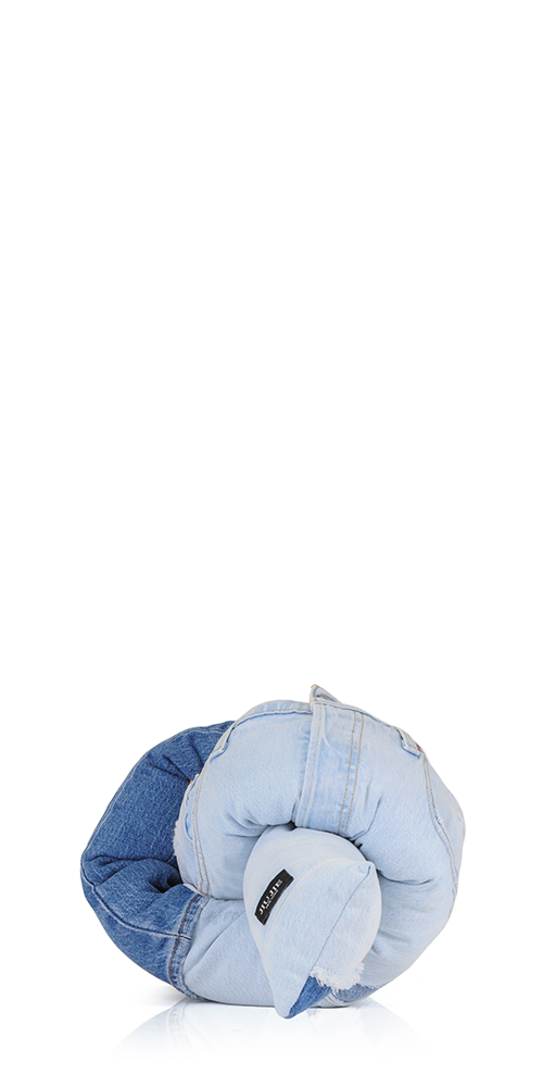 Denim Baby Knot Pillow III - Soft & Safe Infant Head Support for Newborns & Toddlers - Perfect for Car Seats, Strollers, and Cribs