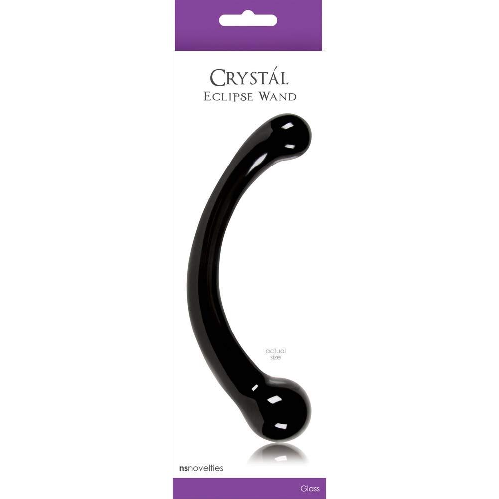 Black Crystal Eclipse Wand - 6.5 Inch Dual-End Glass Healing Tool for Meditation, Energy Work & Chakra Balancing | Perfect for Reiki Practitioners & Spiritual Healing