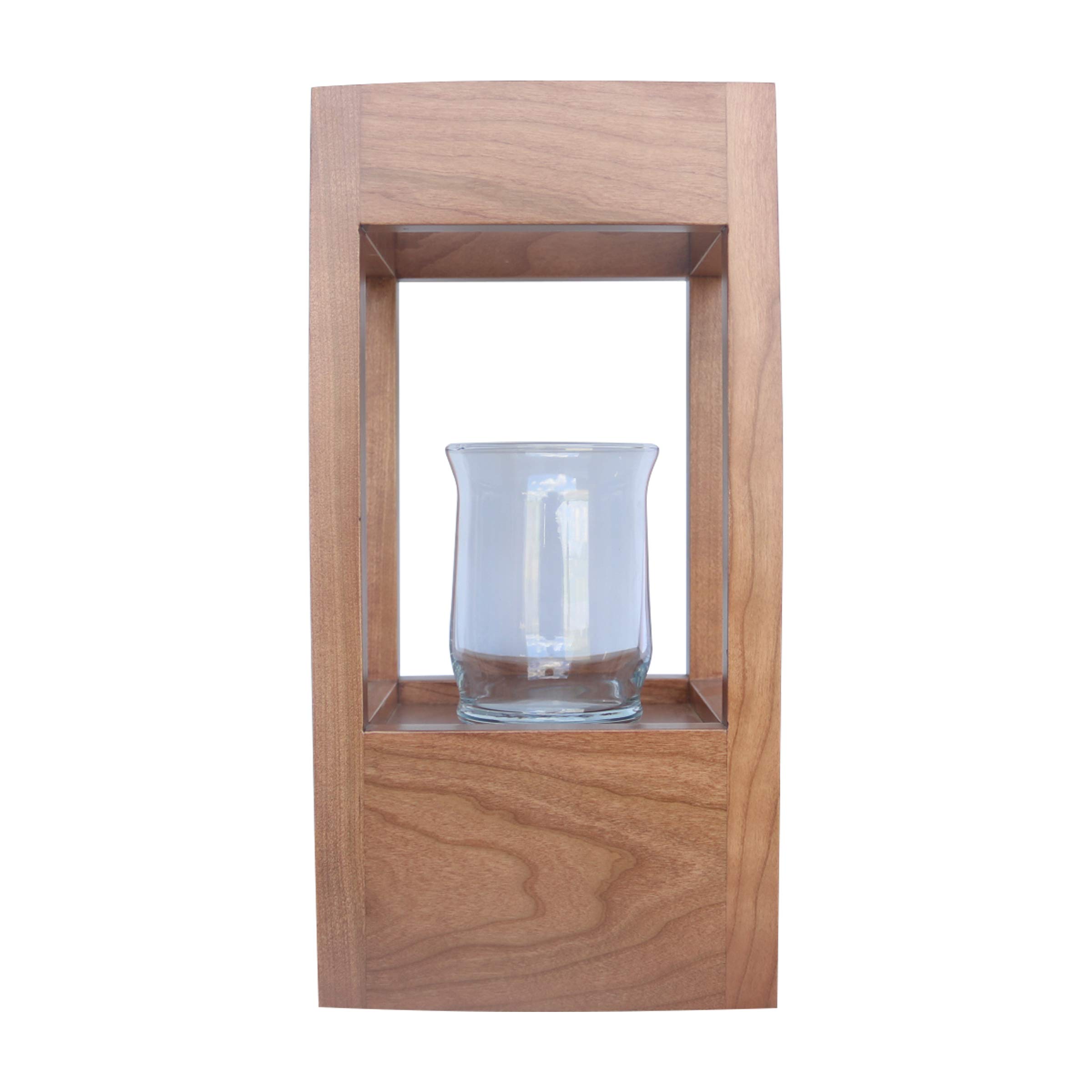 Lifesong Milestones Solid Cherry Wood Cremation Urn for Human Ashes - Memorial Lantern & Sympathy Candle Holder - 6.5”x6.5”x13” - Perfect for Funeral Keepsakes, Memorial Services & Home Remembrance Displays