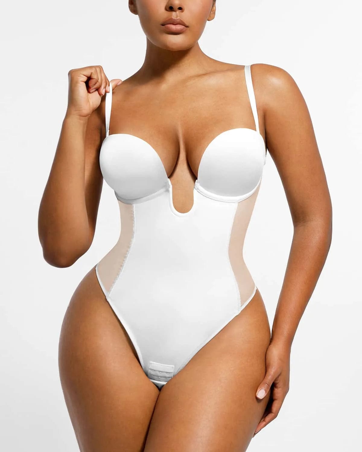 AirSlim® Deep Plunge Low Back Thong Bodysuit - Sexy Lingerie for Women, Comfortable Stretchy Fabric, Perfect for Date Night & Special Occasions