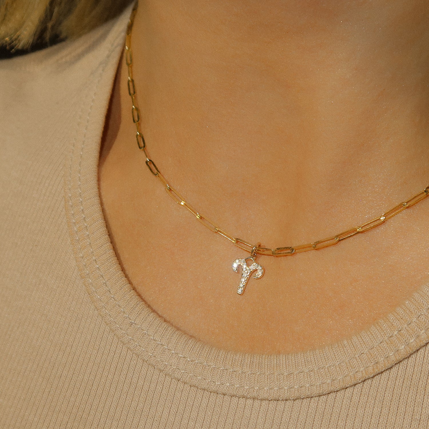 14K Gold Diamond Zodiac Charm Pendant Necklace - Personalized Birthstone Jewelry for Women - Perfect Gift for Birthday, Anniversary & Special Occasions