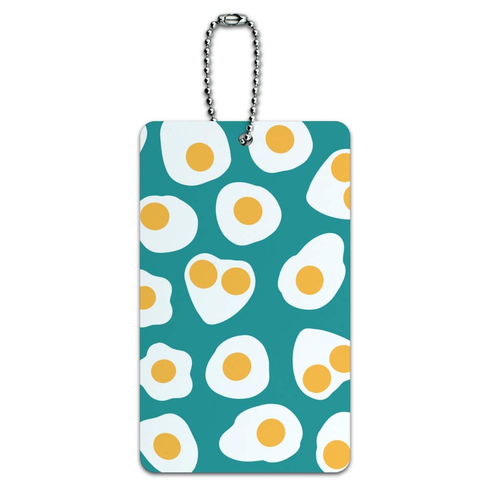 Sunny Side Up Eggs Pattern Luggage Tag - Cute Carry-On Suitcase ID Tag for Travel Accessories | Perfect for Kids, Families & Frequent Flyers